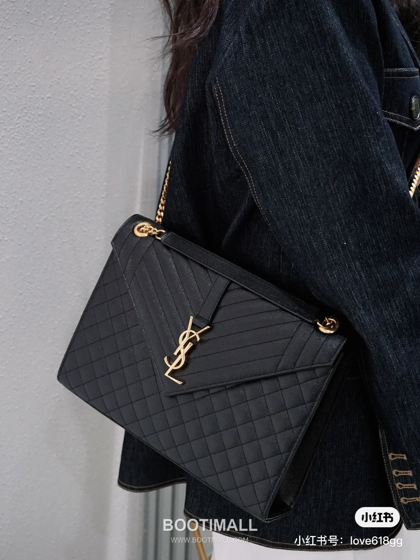 Saint Laurent Envelope Large 487198 Grained Calfskin Quilted Chain Bag 생로랑 엔벨로프 라지 그레인 카프스킨 퀼팅 체인백 31cm 3