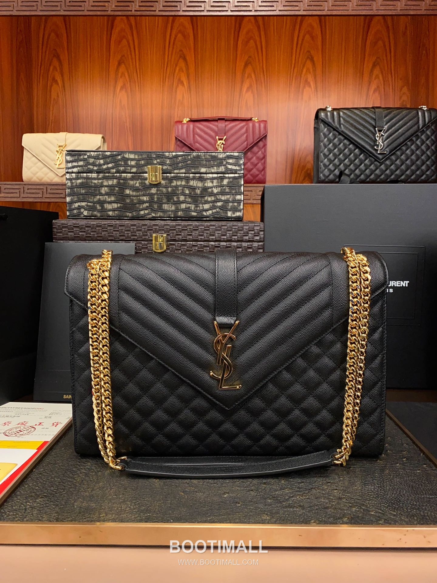 Saint Laurent Envelope Large 487198 Grained Calfskin Quilted Chain Bag 생로랑 엔벨로프 라지 그레인 카프스킨 퀼팅 체인백 31cm 4