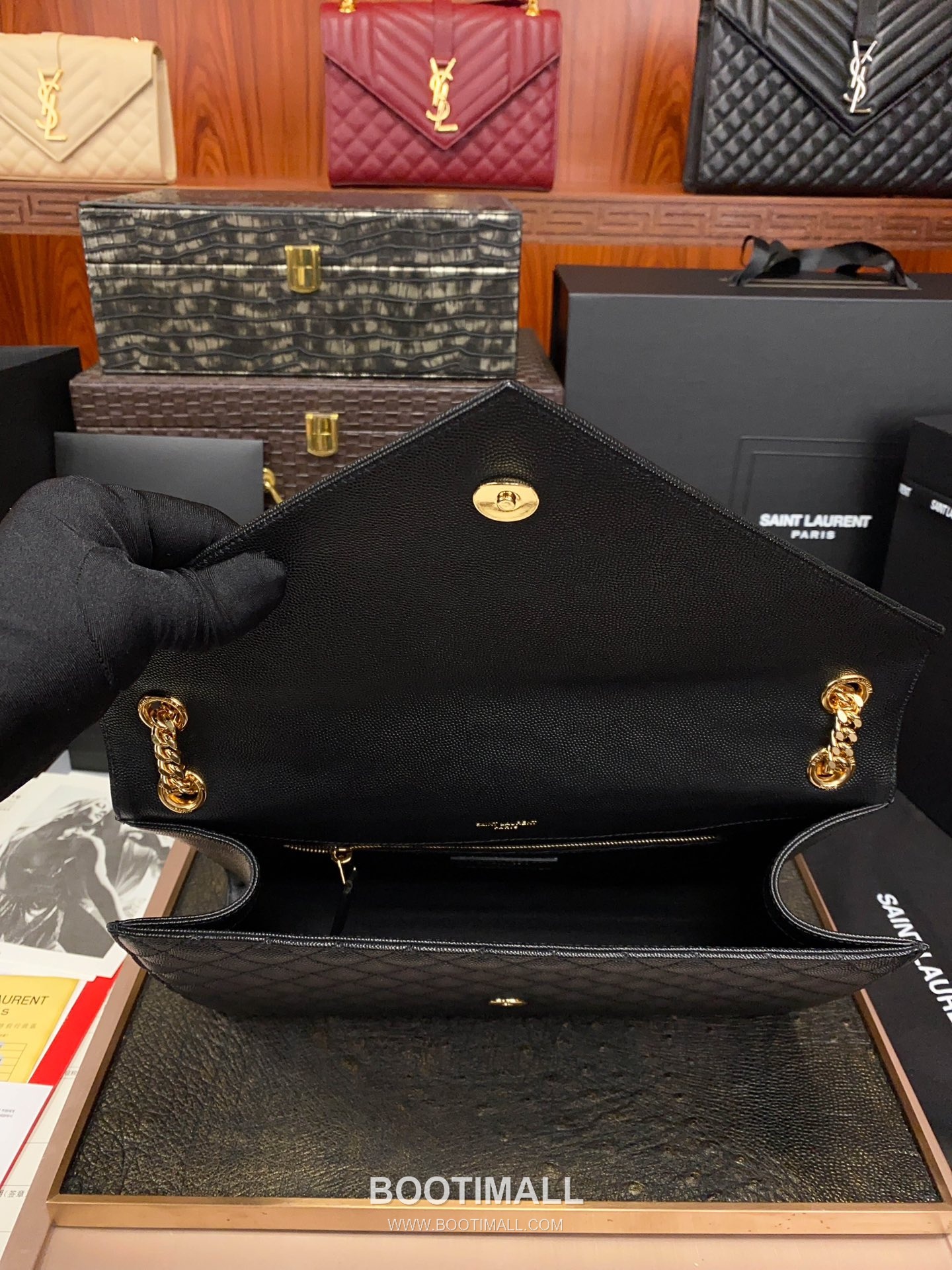 Saint Laurent Envelope Large 487198 Grained Calfskin Quilted Chain Bag 생로랑 엔벨로프 라지 그레인 카프스킨 퀼팅 체인백 31cm 11