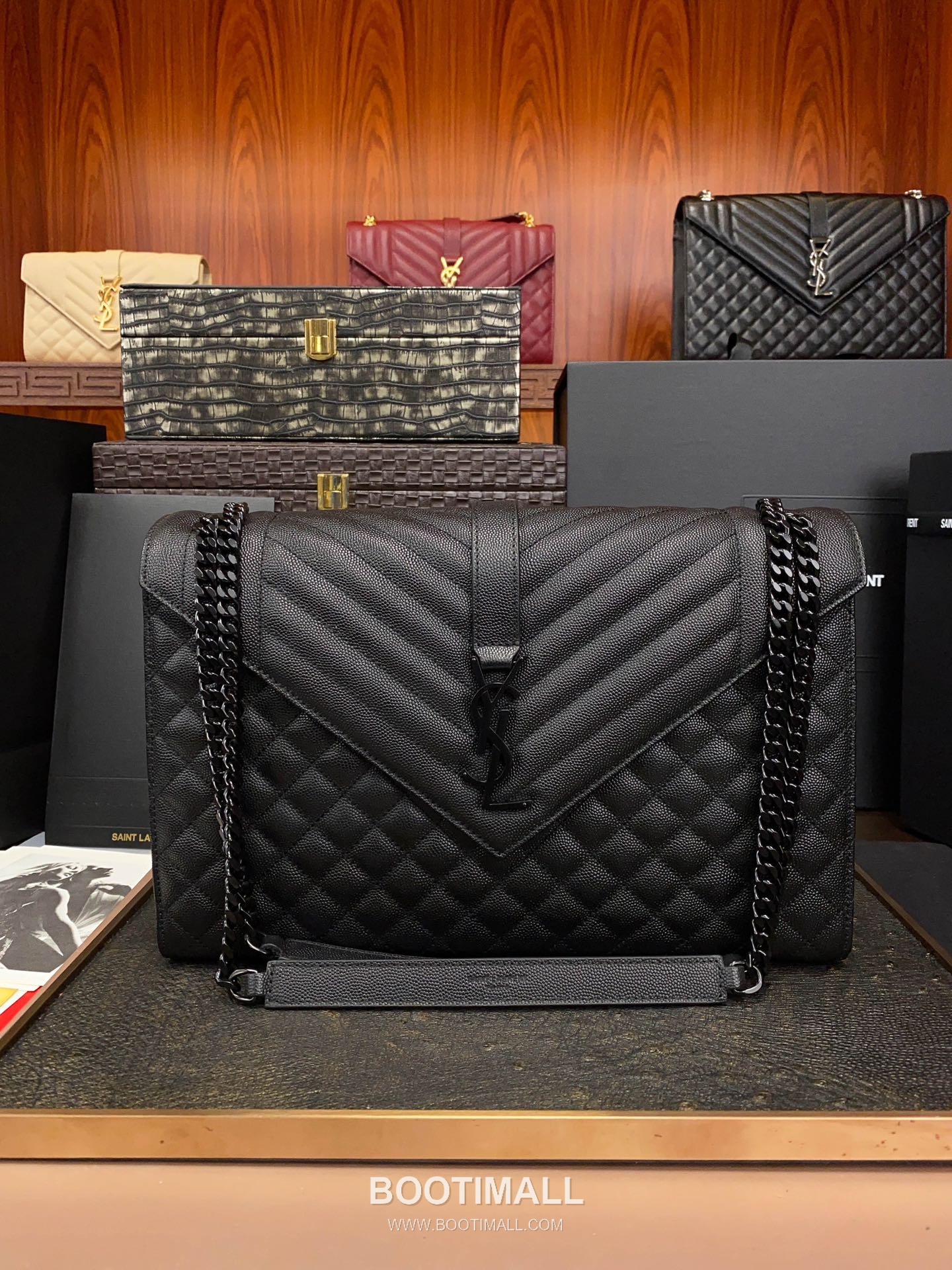Saint Laurent Envelope Large 487198 Grained Calfskin Quilted Chain Bag 생로랑 엔벨로프 라지 그레인 카프스킨 퀼팅 체인백 31cm 1