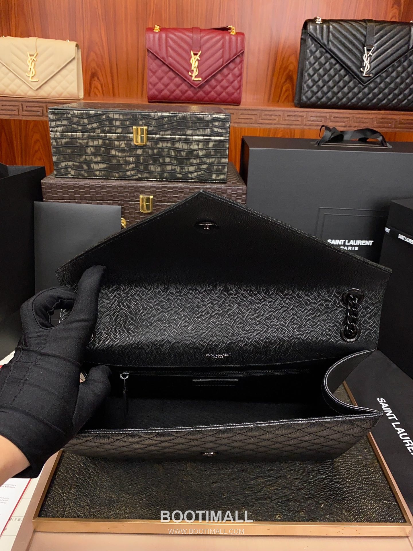 Saint Laurent Envelope Large 487198 Grained Calfskin Quilted Chain Bag 생로랑 엔벨로프 라지 그레인 카프스킨 퀼팅 체인백 31cm 9