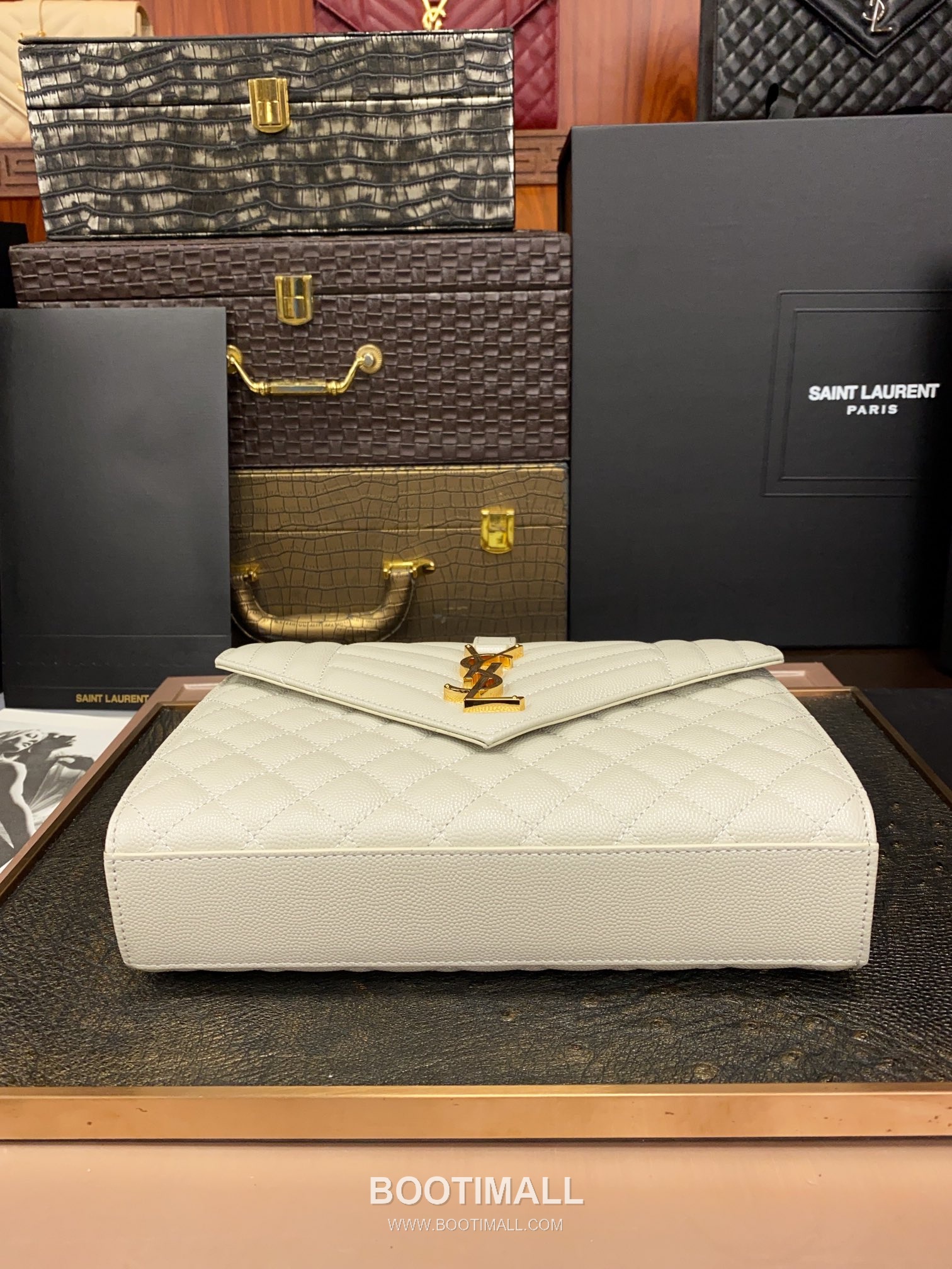Saint Laurent Envelope Medium 487206 Grained Calfskin Quilted Chain Bag 생로랑 엔벨로프 미디움 그레인 카프스킨 퀼팅 체인백 24cm 4