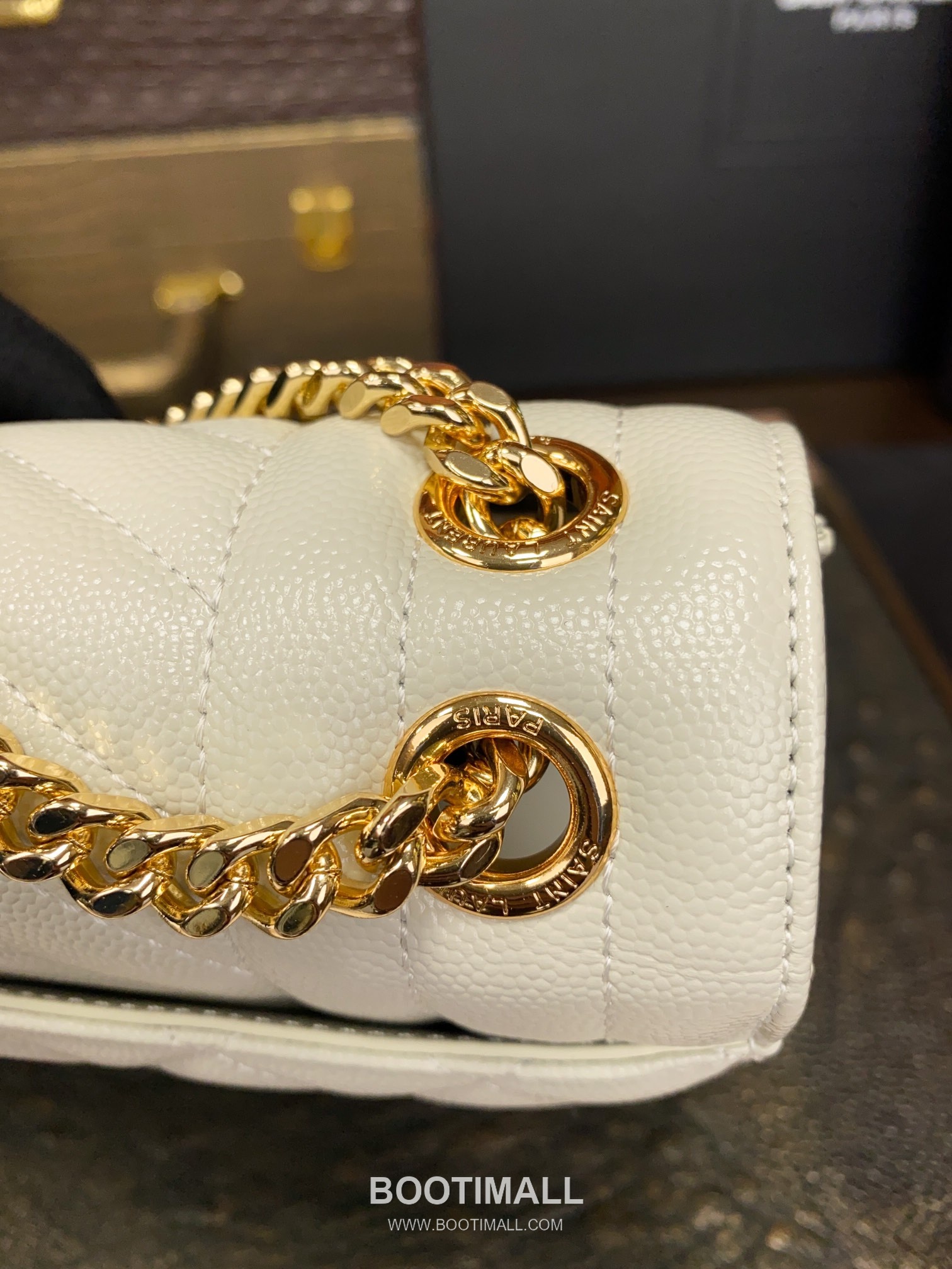 Saint Laurent Envelope Medium 487206 Grained Calfskin Quilted Chain Bag 생로랑 엔벨로프 미디움 그레인 카프스킨 퀼팅 체인백 24cm 6