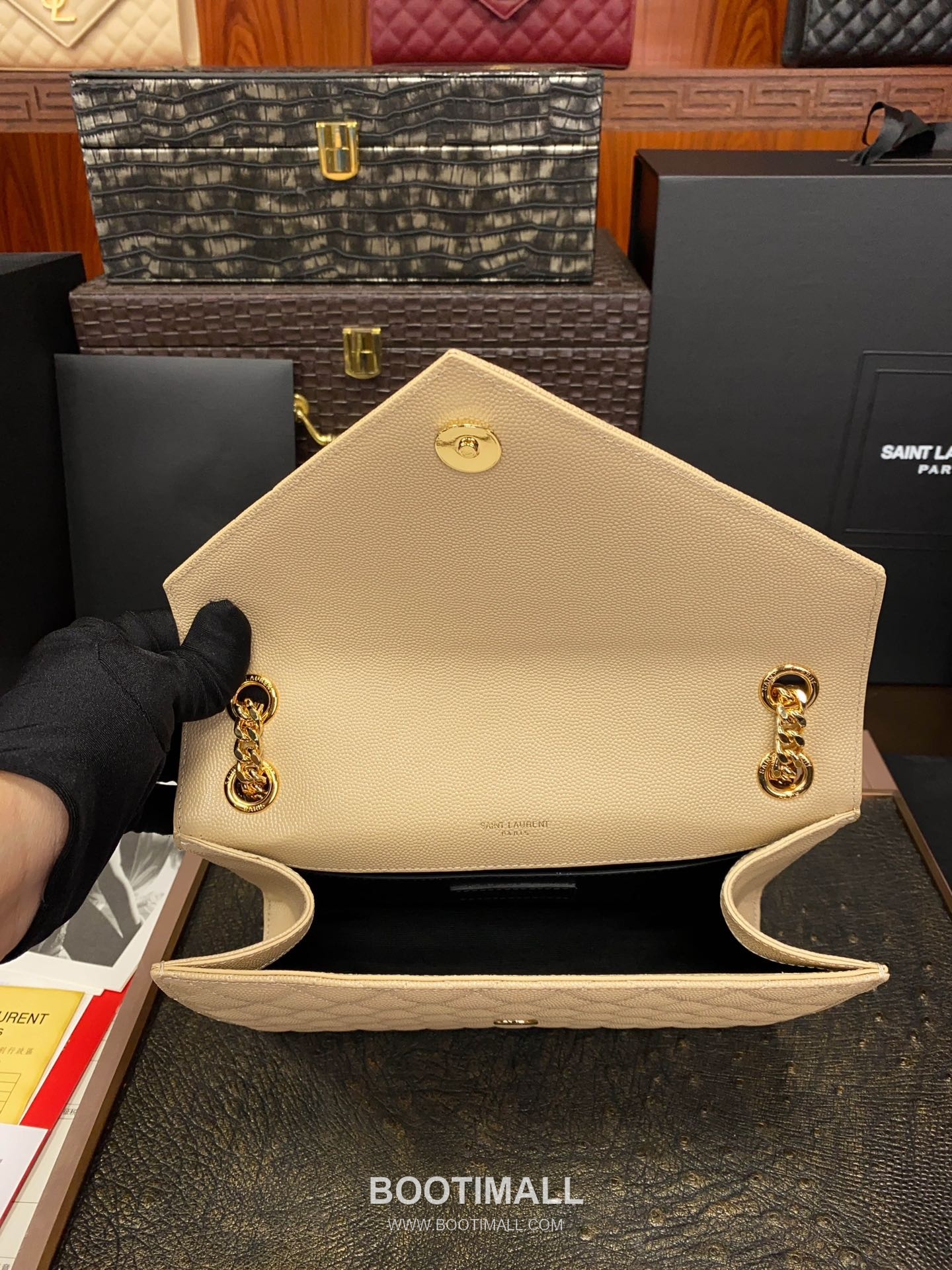 Saint Laurent Envelope Medium 487206 Grained Calfskin Quilted Chain Bag 생로랑 엔벨로프 미디움 그레인 카프스킨 퀼팅 체인백 24cm 8