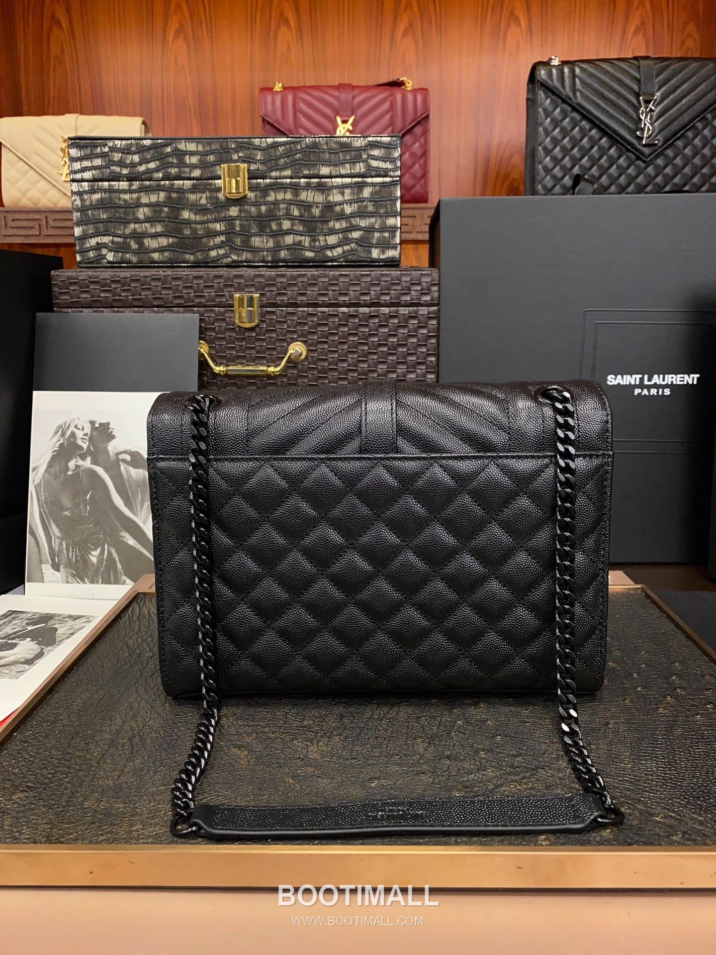 Saint Laurent Envelope Medium 487206 Grained Calfskin Quilted Chain Bag 생로랑 엔벨로프 미디움 그레인 카프스킨 퀼팅 체인백 24cm 3