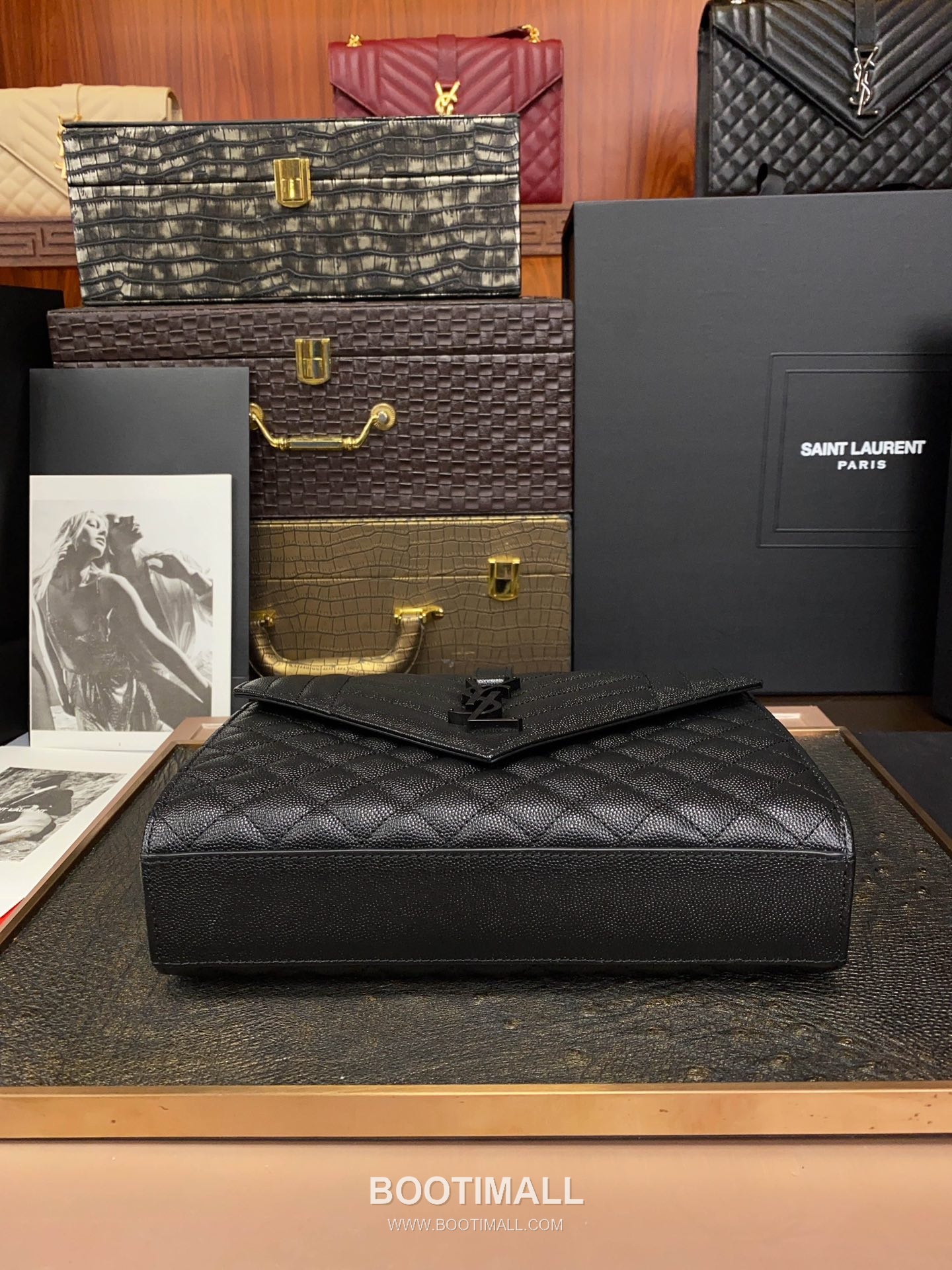 Saint Laurent Envelope Medium 487206 Grained Calfskin Quilted Chain Bag 생로랑 엔벨로프 미디움 그레인 카프스킨 퀼팅 체인백 24cm 4