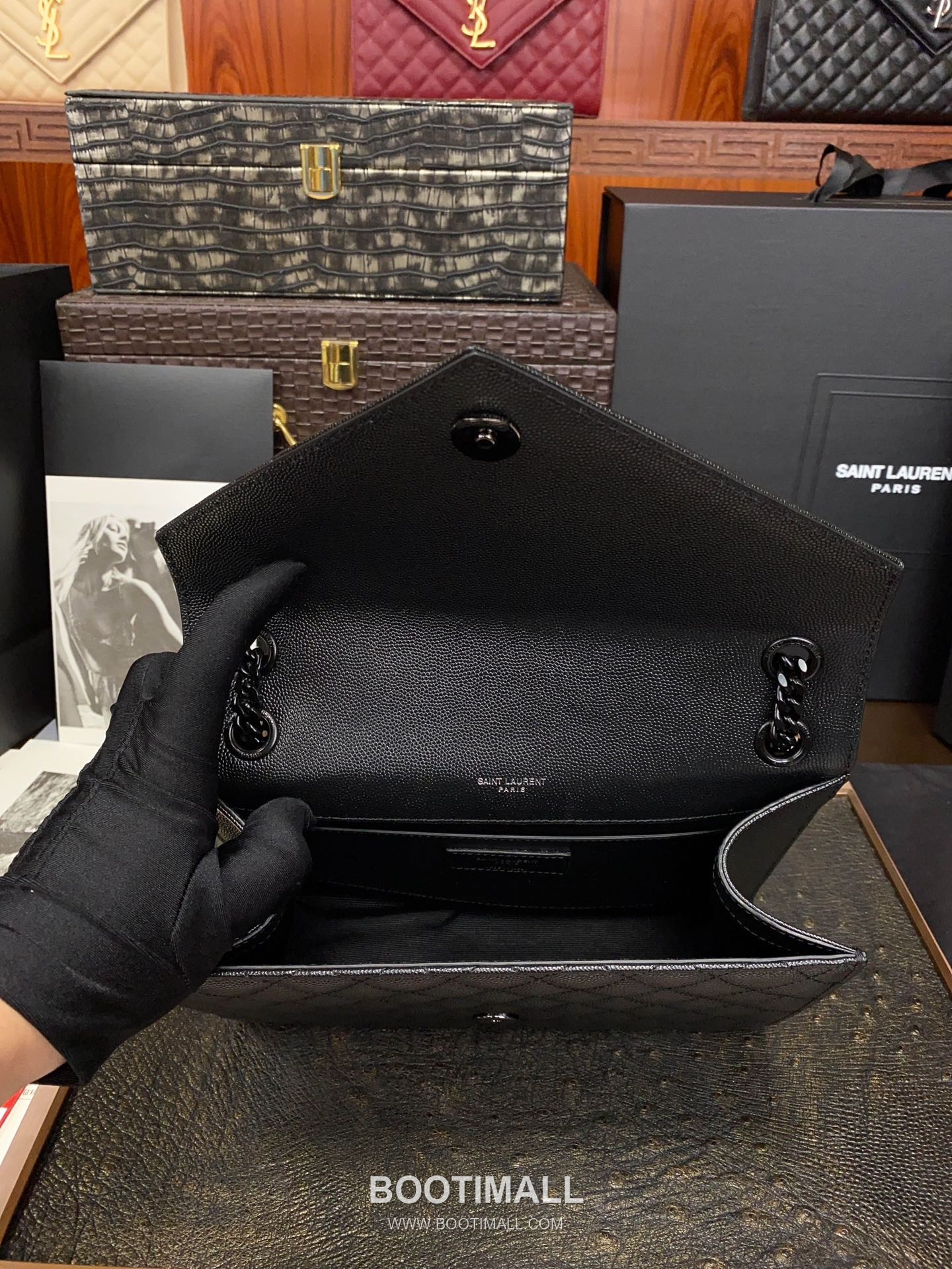 Saint Laurent Envelope Medium 487206 Grained Calfskin Quilted Chain Bag 생로랑 엔벨로프 미디움 그레인 카프스킨 퀼팅 체인백 24cm 8