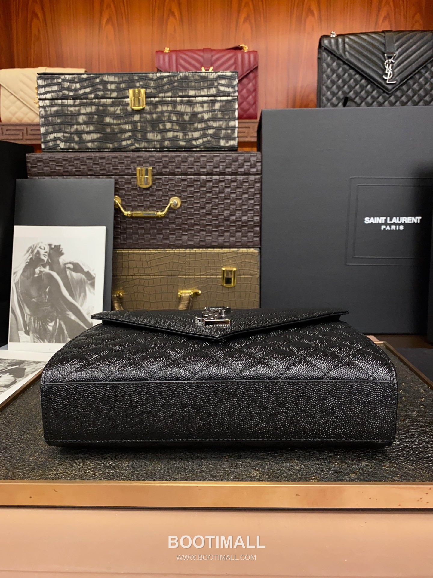 Saint Laurent Envelope Medium 487206 Grained Calfskin Quilted Chain Bag 생로랑 엔벨로프 미디움 그레인 카프스킨 퀼팅 체인백 24cm 4