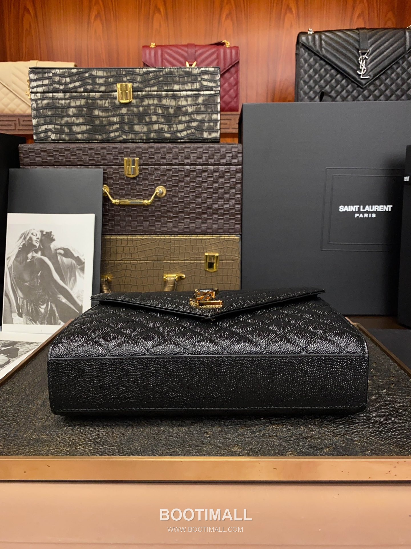 Saint Laurent Envelope Medium 487206 Grained Calfskin Quilted Chain Bag 생로랑 엔벨로프 미디움 그레인 카프스킨 퀼팅 체인백 24cm 3