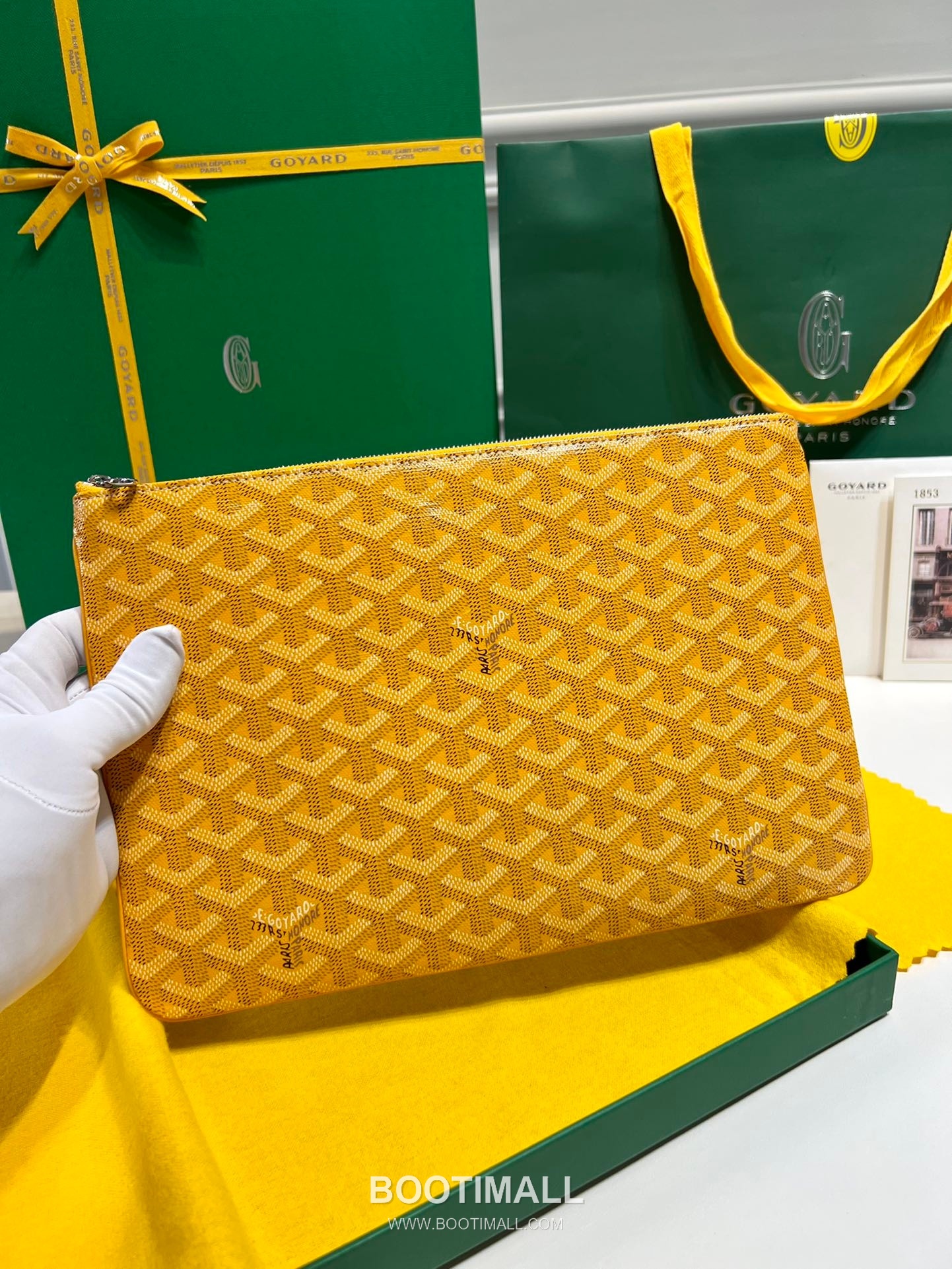 Goyard Goyardine Canvas Zip Clutch Pouch 8012 고야드 고야딘 캔버스 지퍼 클러치 파우치 30cm 5
