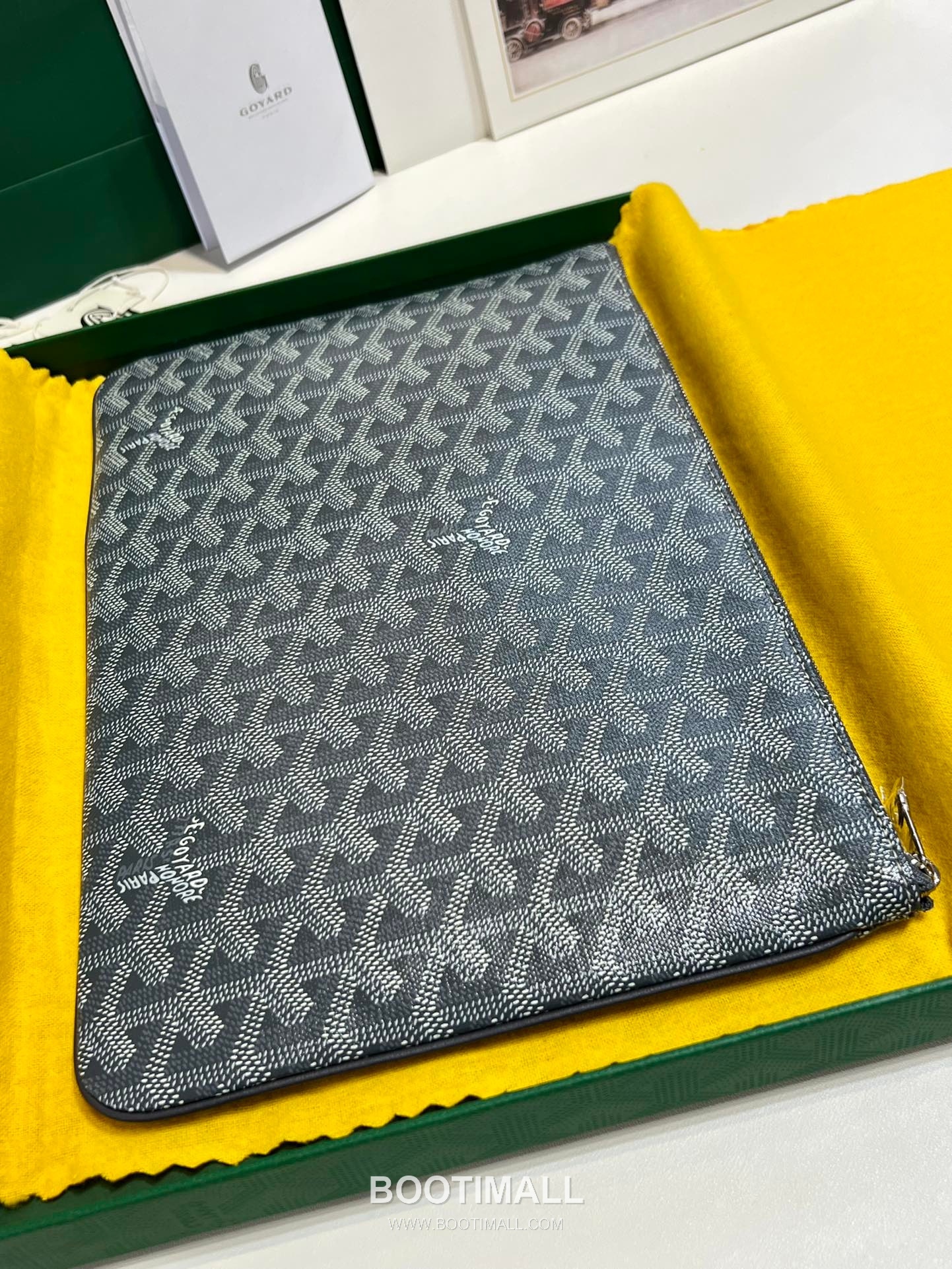 Goyard Goyardine Canvas Zip Clutch Pouch 8012 고야드 고야딘 캔버스 지퍼 클러치 파우치 30cm 3