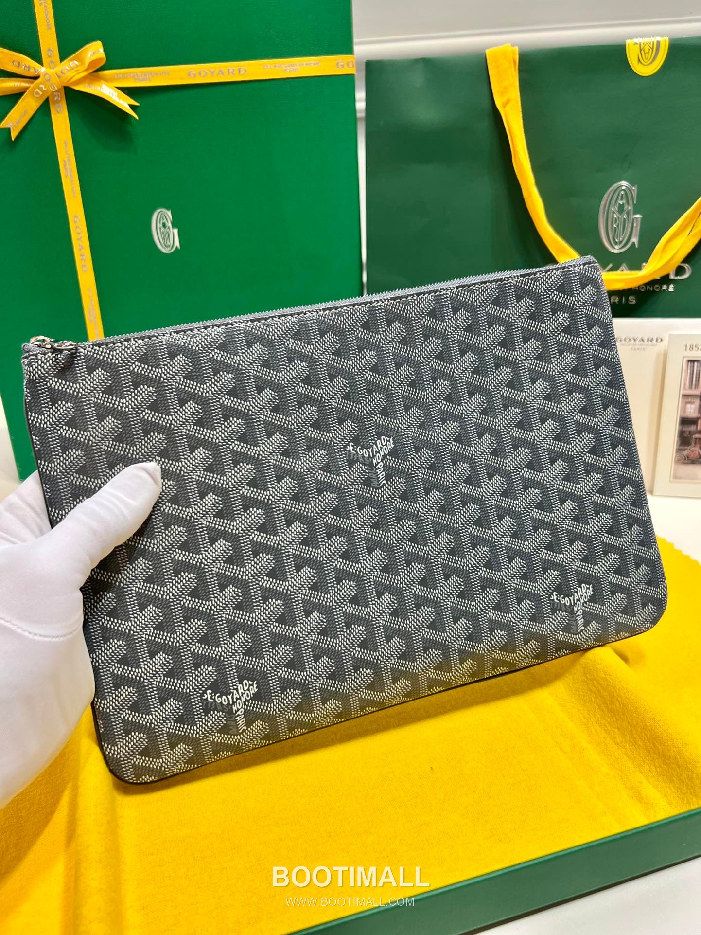 Goyard Goyardine Canvas Zip Clutch Pouch 8012 고야드 고야딘 캔버스 지퍼 클러치 파우치 30cm 5
