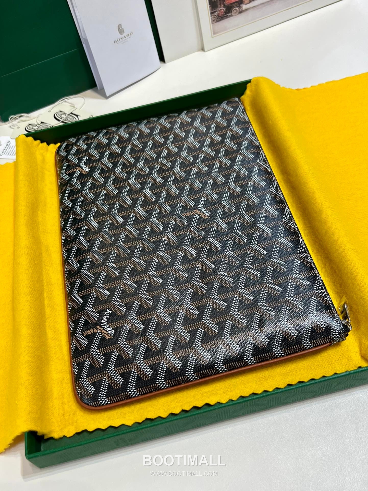 Goyard Goyardine Canvas Zip Clutch Pouch 8012 고야드 고야딘 캔버스 지퍼 클러치 파우치 30cm 3