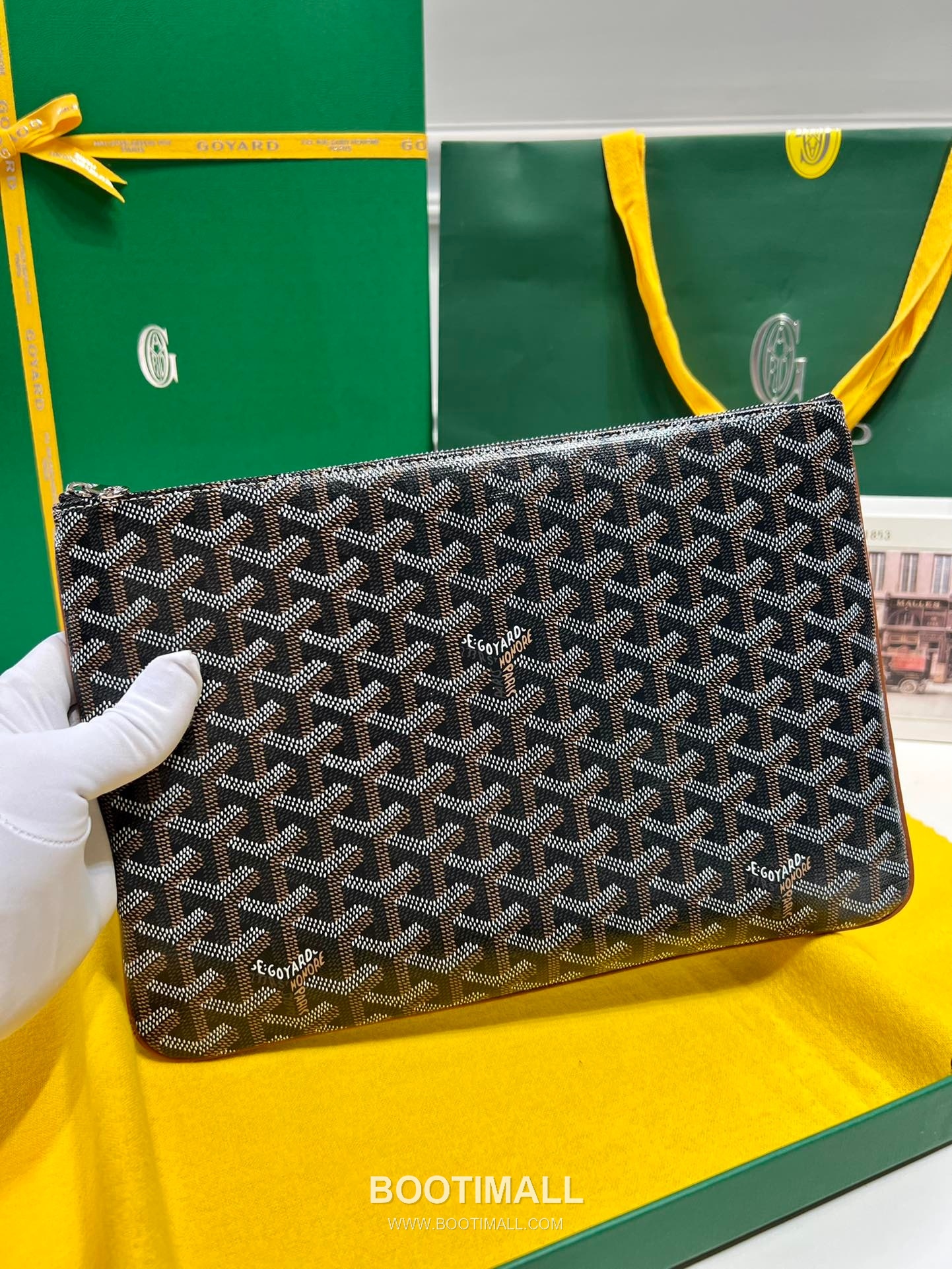 Goyard Goyardine Canvas Zip Clutch Pouch 8012 고야드 고야딘 캔버스 지퍼 클러치 파우치 30cm 5