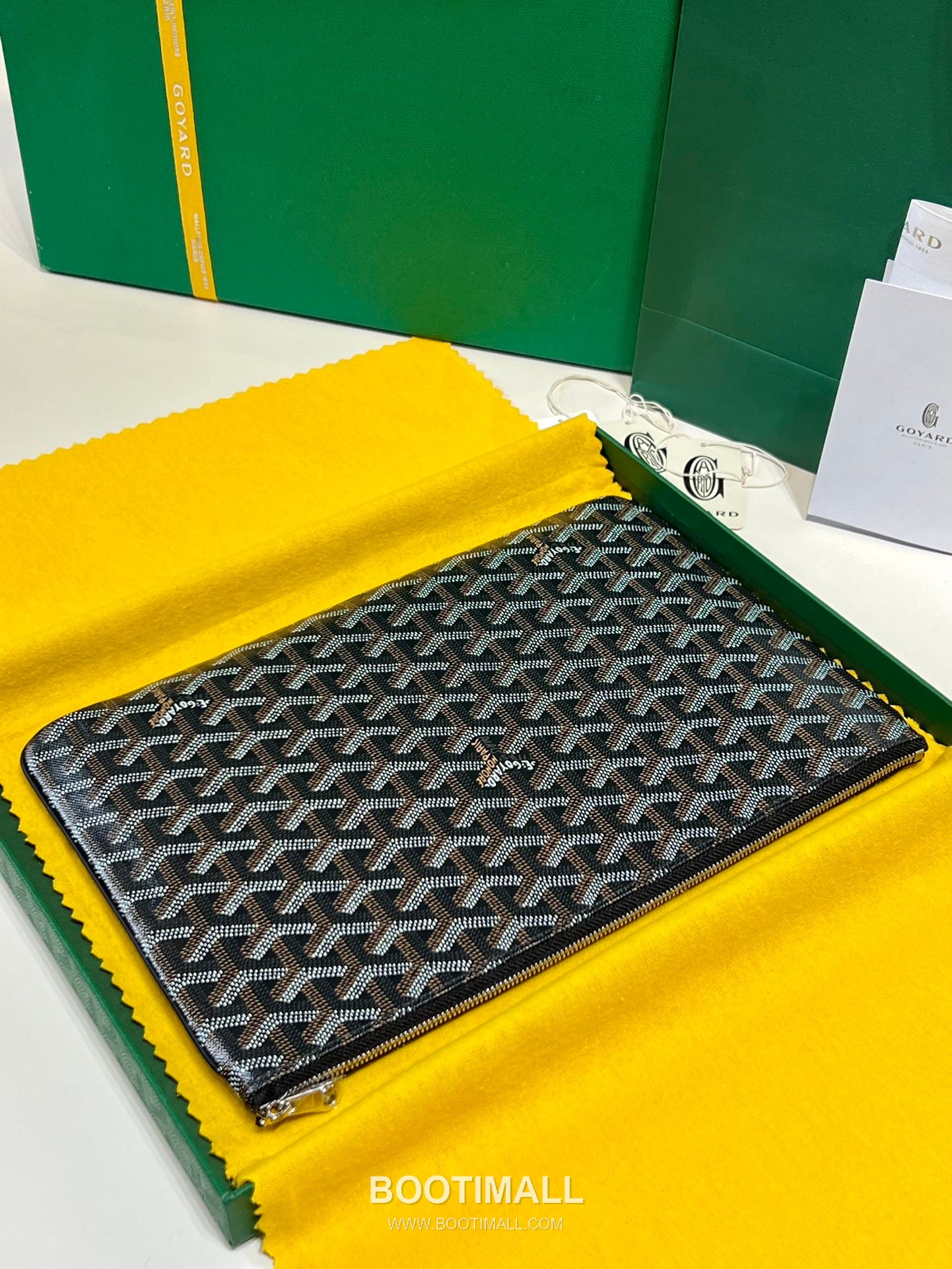 Goyard Goyardine Canvas Zip Clutch Pouch 8012 고야드 고야딘 캔버스 지퍼 클러치 파우치 30cm 4