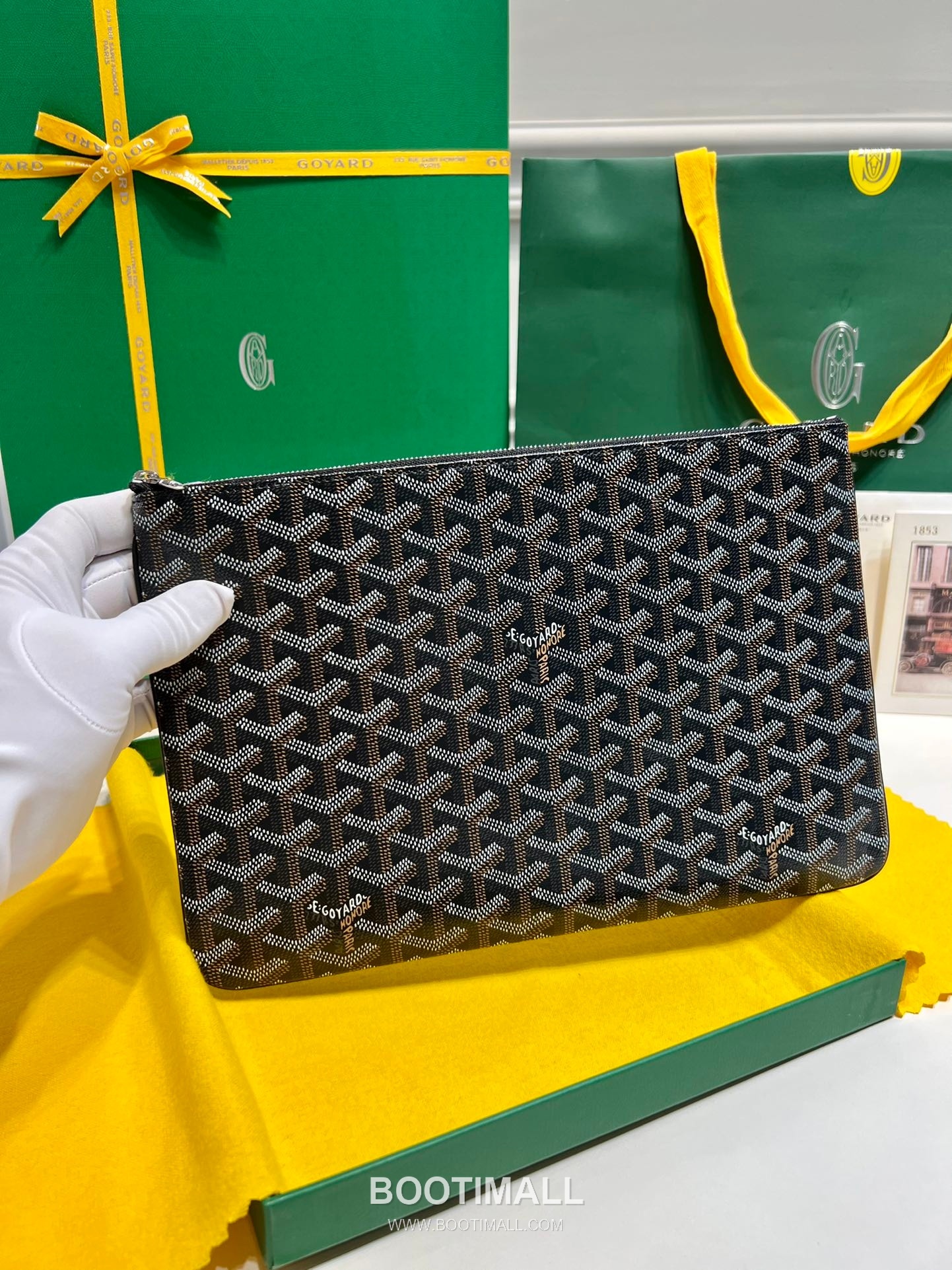 Goyard Goyardine Canvas Zip Clutch Pouch 8012 고야드 고야딘 캔버스 지퍼 클러치 파우치 30cm 5