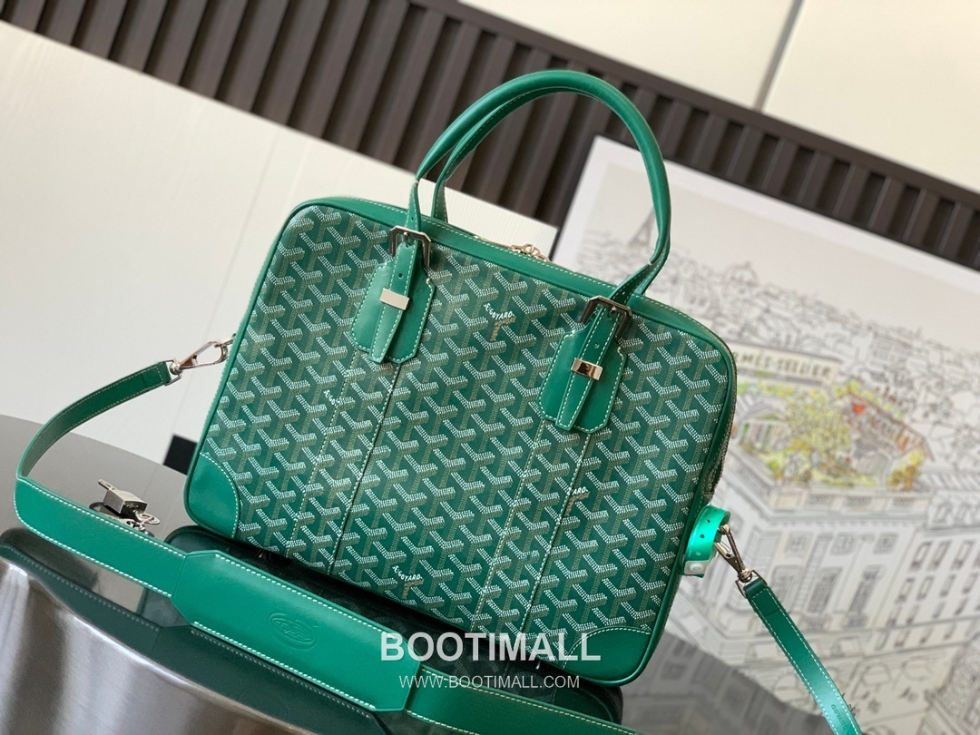 Goyard Ambassade Goyardine Canvas Briefcase 8070 고야드 앙바사드 고야딘 캔버스 브리프케이스 35cm 3