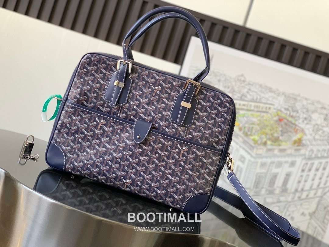Goyard Ambassade Goyardine Canvas Briefcase 8070 고야드 앙바사드 고야딘 캔버스 브리프케이스 35cm 1