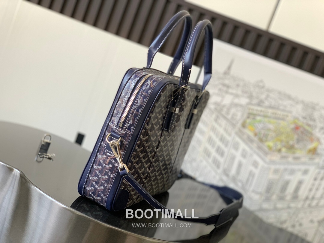 Goyard Ambassade Goyardine Canvas Briefcase 8070 고야드 앙바사드 고야딘 캔버스 브리프케이스 35cm 2