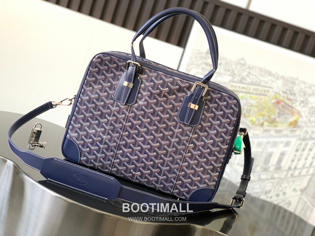 Goyard Ambassade Goyardine Canvas Briefcase 8070 고야드 앙바사드 고야딘 캔버스 브리프케이스 35cm 3