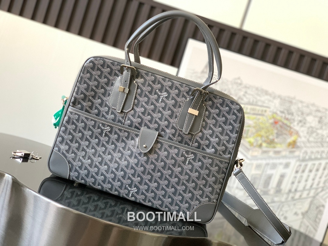 Goyard Ambassade Goyardine Canvas Briefcase 8070 고야드 앙바사드 고야딘 캔버스 브리프케이스 35cm 1