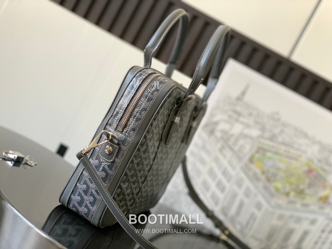 Goyard Ambassade Goyardine Canvas Briefcase 8070 고야드 앙바사드 고야딘 캔버스 브리프케이스 35cm 2