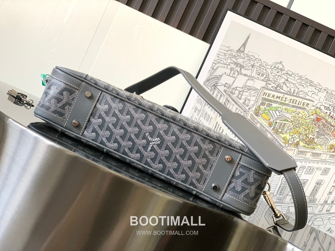 Goyard Ambassade Goyardine Canvas Briefcase 8070 고야드 앙바사드 고야딘 캔버스 브리프케이스 35cm 4