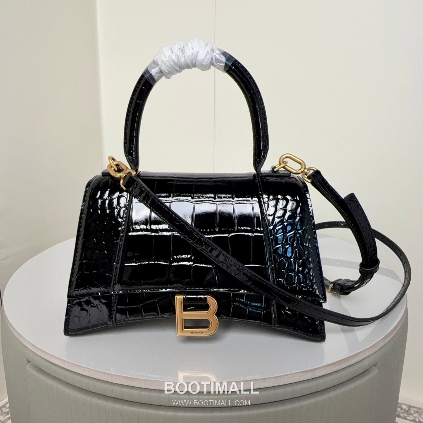 Balenciaga Hourglass Crocodile Embossed Calfskin Small Top Handle Bag B0075 발렌시아가 아워글래스 크로커다일 엠보스드 카프스킨 스몰 탑핸들 숄더백 24cm 1