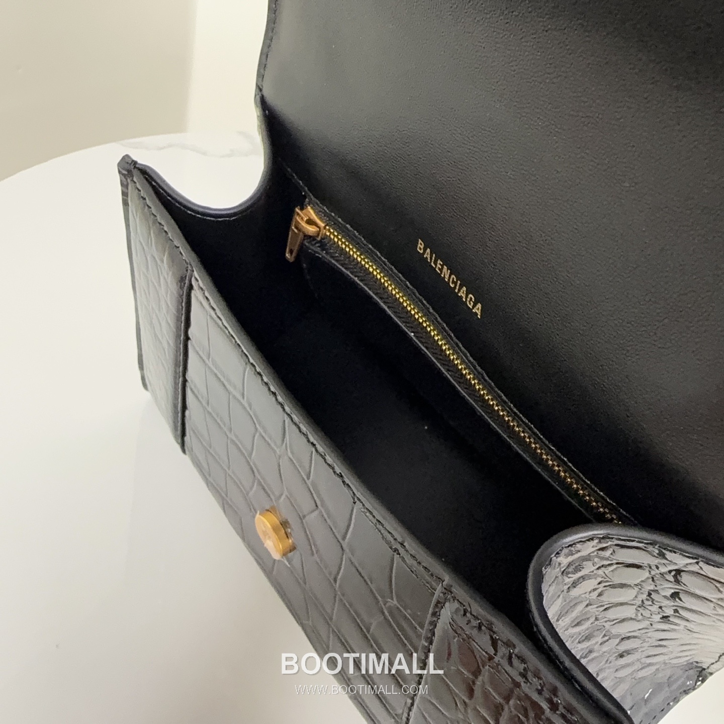 Balenciaga Hourglass Crocodile Embossed Calfskin Small Top Handle Bag B0075 발렌시아가 아워글래스 크로커다일 엠보스드 카프스킨 스몰 탑핸들 숄더백 24cm 9