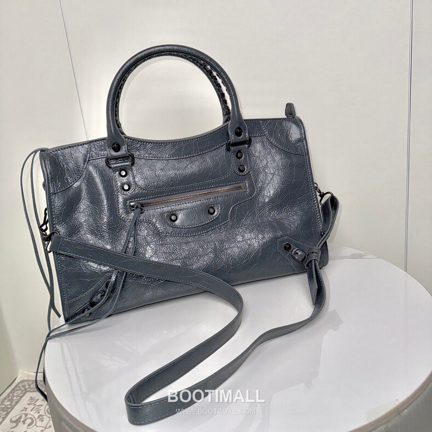Balenciaga Le City Cracked Lambskin Large Motorcycle Bag B0098 발렌시아가 르 시티 크랙 램스킨 라지 모터사이클 숄더백 38cm 6