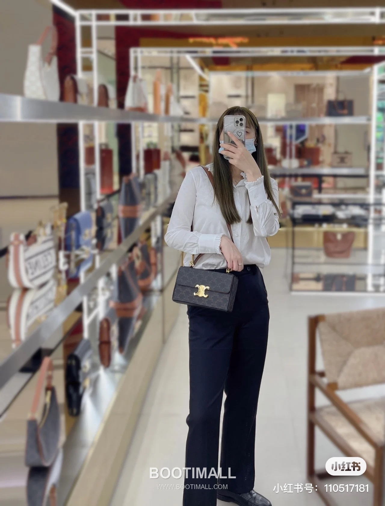 Celine Box Triomphe Canvas Leather Flap Shoulder Bag 199992 셀린느 박스 트리옴프 캔버스 레더 플랩 숄더백 22cm 2