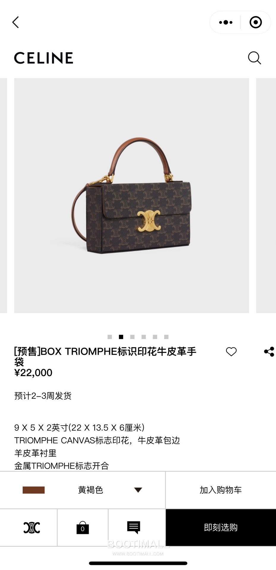Celine Box Triomphe Canvas Leather Flap Shoulder Bag 199992 셀린느 박스 트리옴프 캔버스 레더 플랩 숄더백 22cm 8