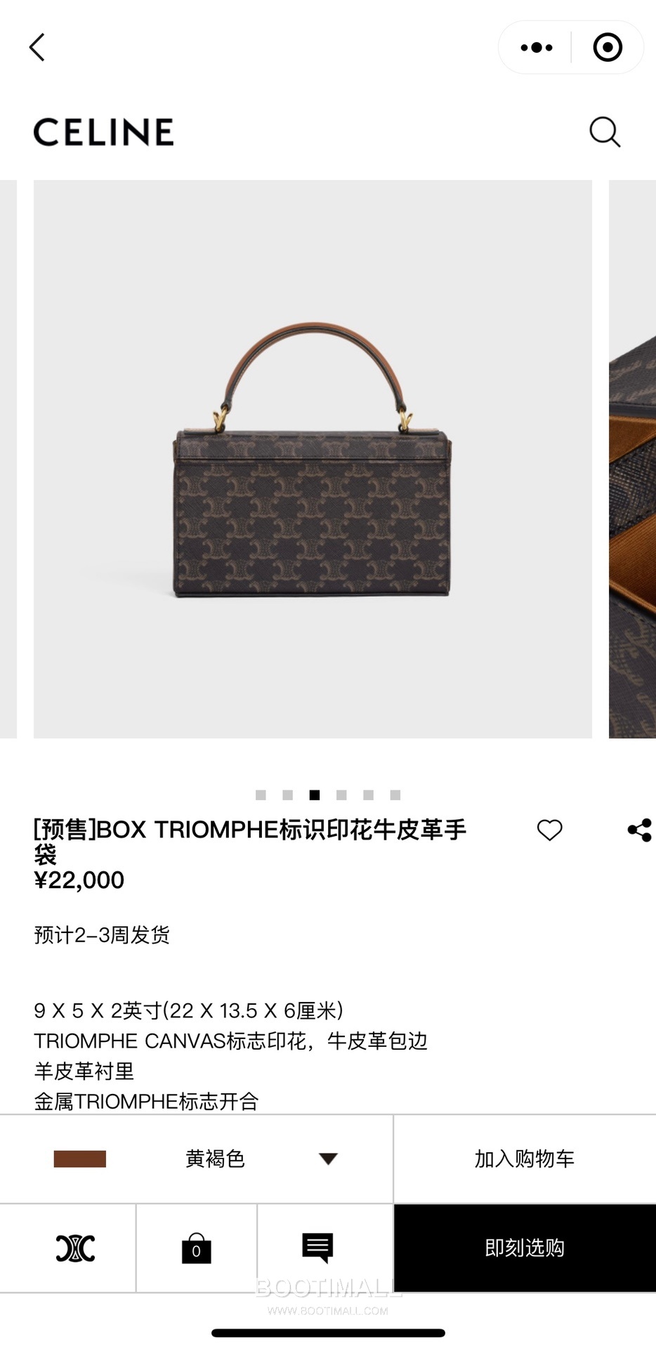 Celine Box Triomphe Canvas Leather Flap Shoulder Bag 199992 셀린느 박스 트리옴프 캔버스 레더 플랩 숄더백 22cm 9