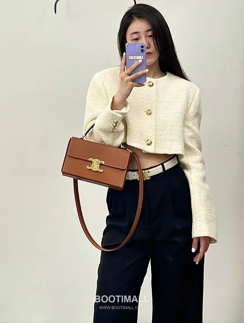 Celine Box Triomphe Calfskin Leather Flap Shoulder Bag 199993 셀린느 박스 트리옴프 카프스킨 레더 플랩 숄더백 22cm 1