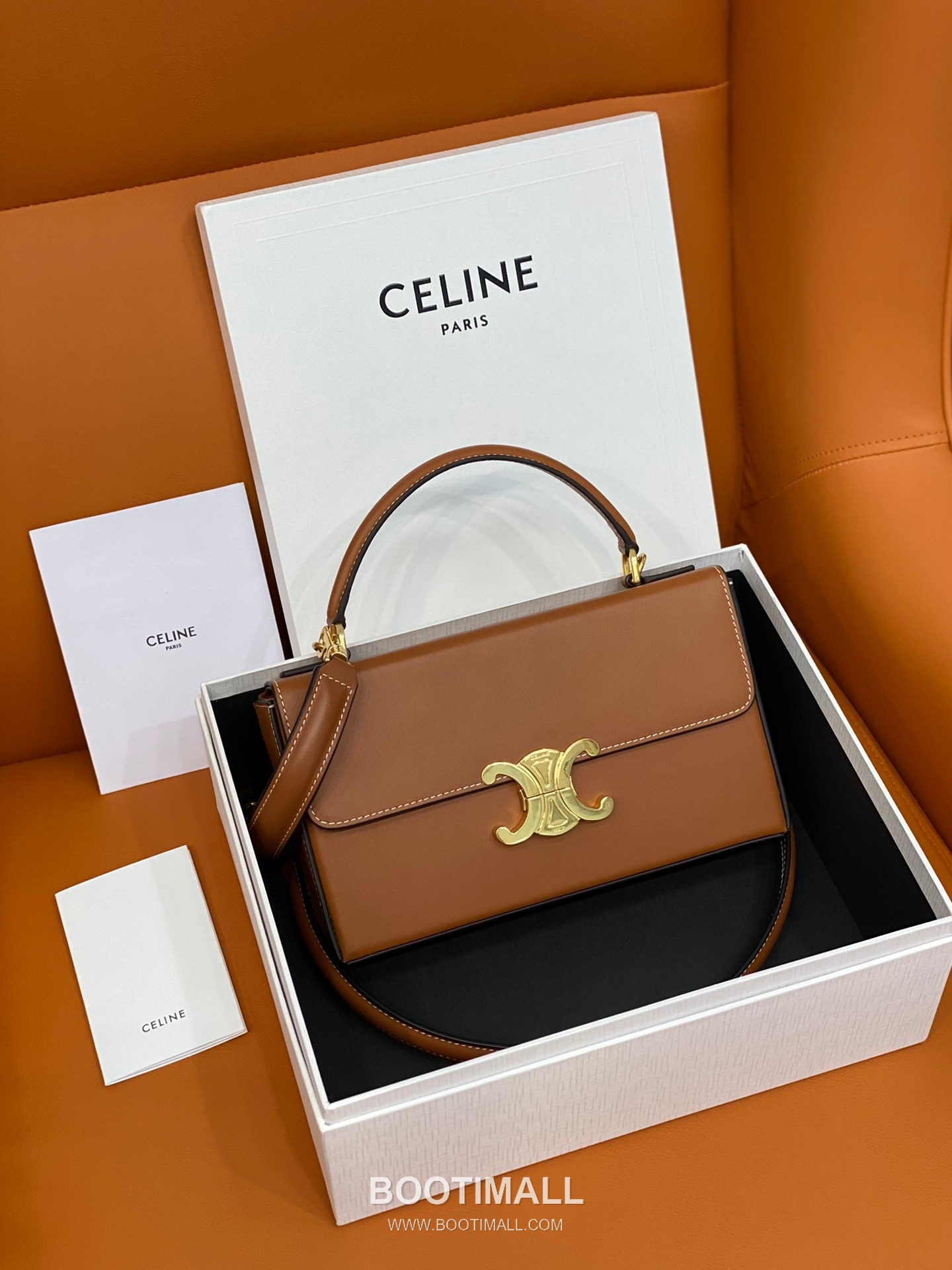 Celine Box Triomphe Calfskin Leather Flap Shoulder Bag 199993 셀린느 박스 트리옴프 카프스킨 레더 플랩 숄더백 22cm 10