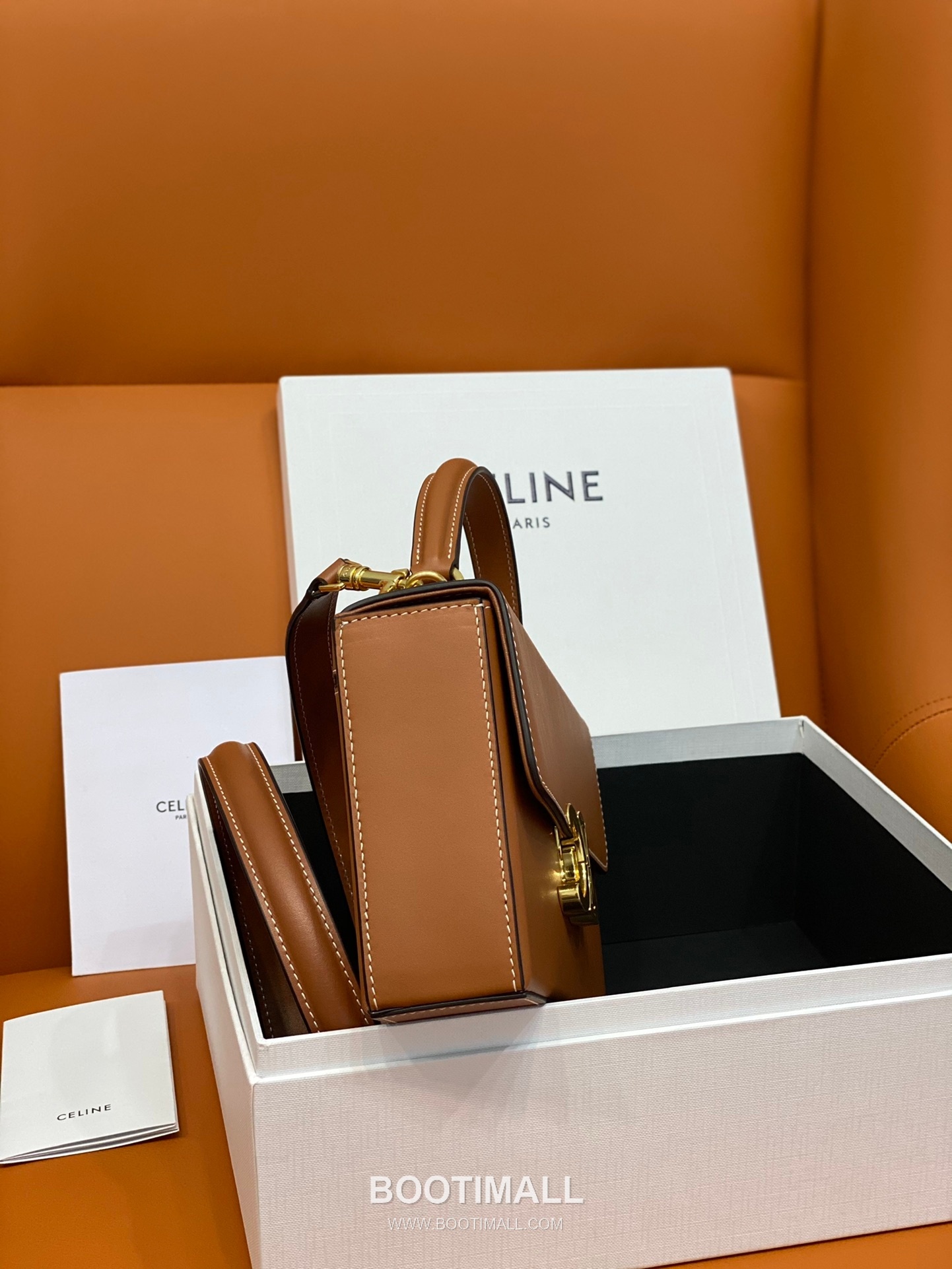 Celine Box Triomphe Calfskin Leather Flap Shoulder Bag 199993 셀린느 박스 트리옴프 카프스킨 레더 플랩 숄더백 22cm 12