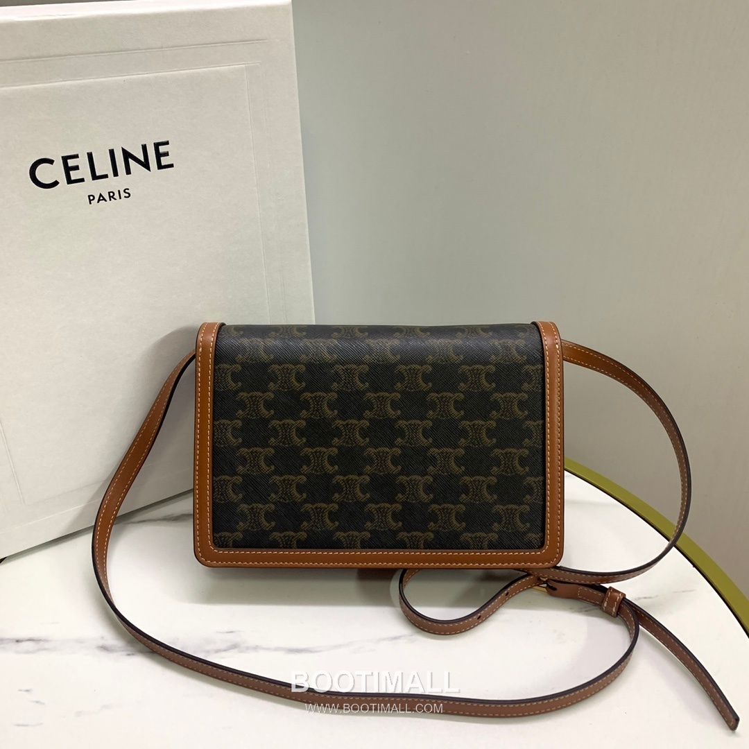 Celine Enveloppe Triomphe Canvas Leather Flap Shoulder Bag CL113322 셀린느 엔벨로프 트리옴프 캔버스 레더 플랩 숄더백 22cm 2