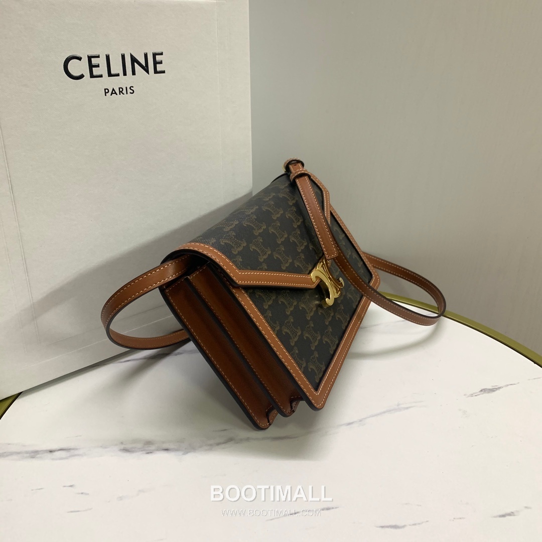 Celine Enveloppe Triomphe Canvas Leather Flap Shoulder Bag CL113322 셀린느 엔벨로프 트리옴프 캔버스 레더 플랩 숄더백 22cm 4