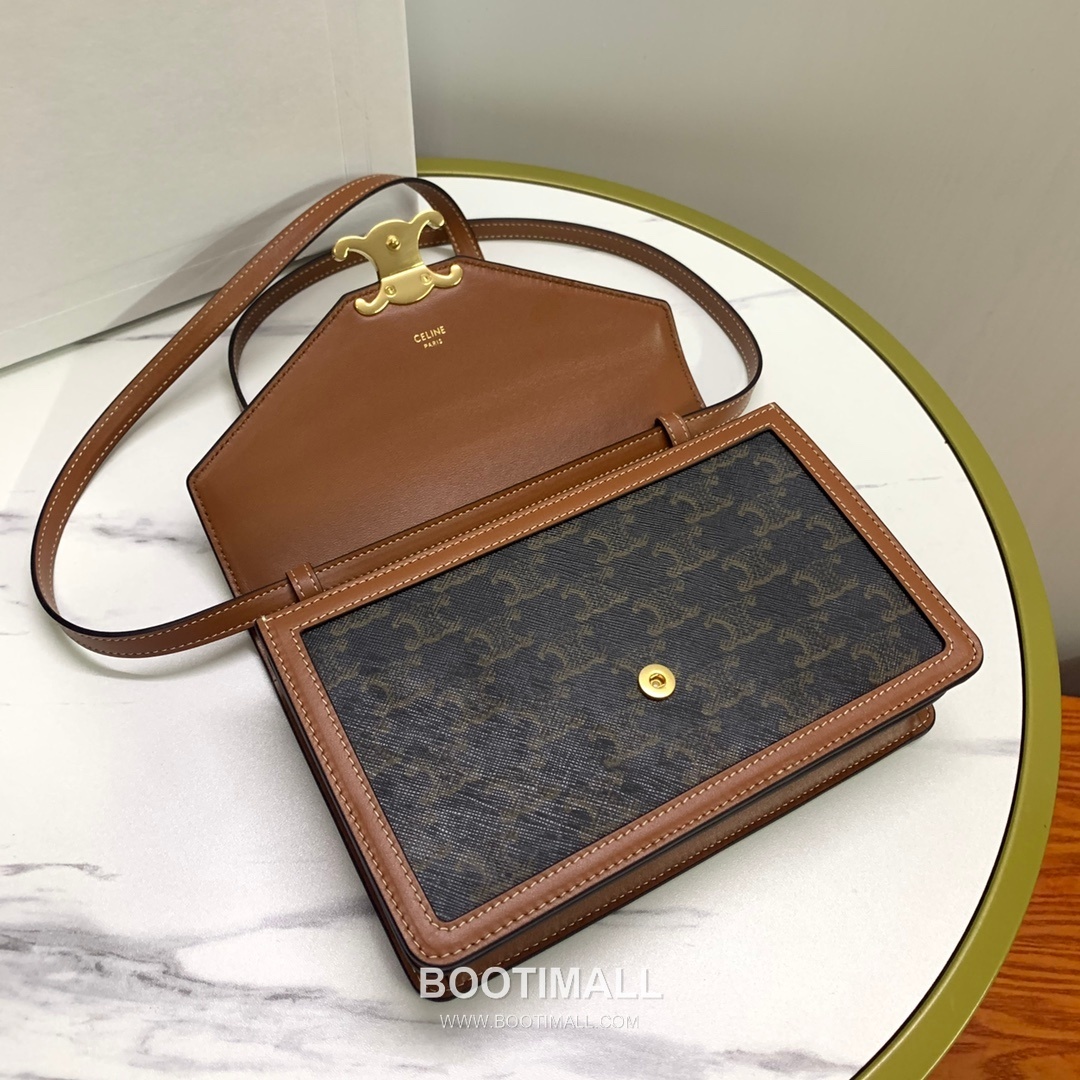 Celine Enveloppe Triomphe Canvas Leather Flap Shoulder Bag CL113322 셀린느 엔벨로프 트리옴프 캔버스 레더 플랩 숄더백 22cm 6