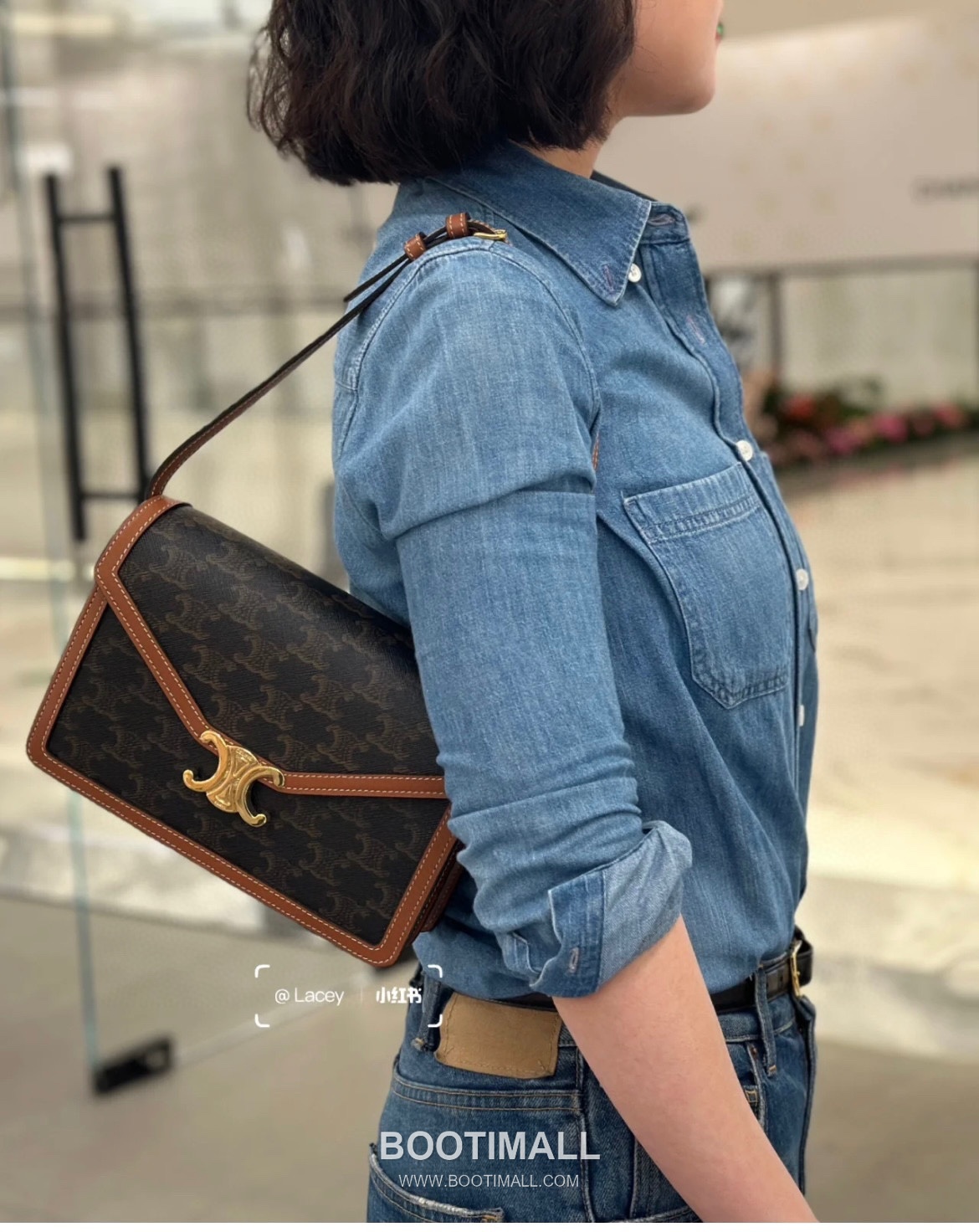 Celine Enveloppe Triomphe Canvas Leather Flap Shoulder Bag CL113322 셀린느 엔벨로프 트리옴프 캔버스 레더 플랩 숄더백 22cm 10