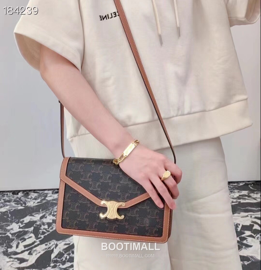 Celine Enveloppe Triomphe Canvas Leather Flap Shoulder Bag CL113322 셀린느 엔벨로프 트리옴프 캔버스 레더 플랩 숄더백 22cm 11