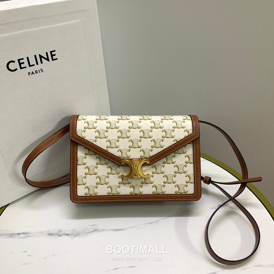 Celine Enveloppe Triomphe Canvas Leather Flap Shoulder Bag CL113322 셀린느 엔벨로프 트리옴프 캔버스 레더 플랩 숄더백 22cm 1