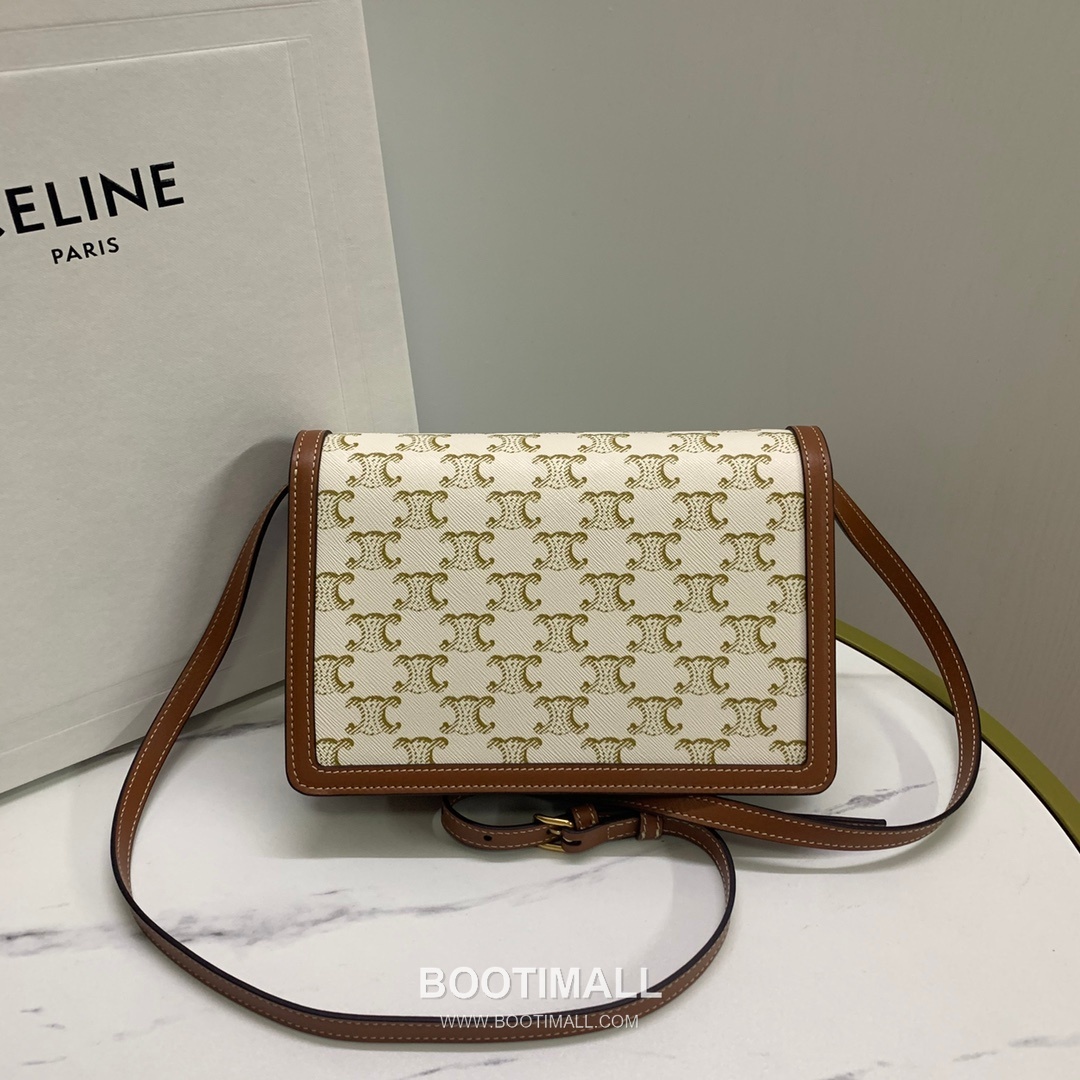 Celine Enveloppe Triomphe Canvas Leather Flap Shoulder Bag CL113322 셀린느 엔벨로프 트리옴프 캔버스 레더 플랩 숄더백 22cm 2