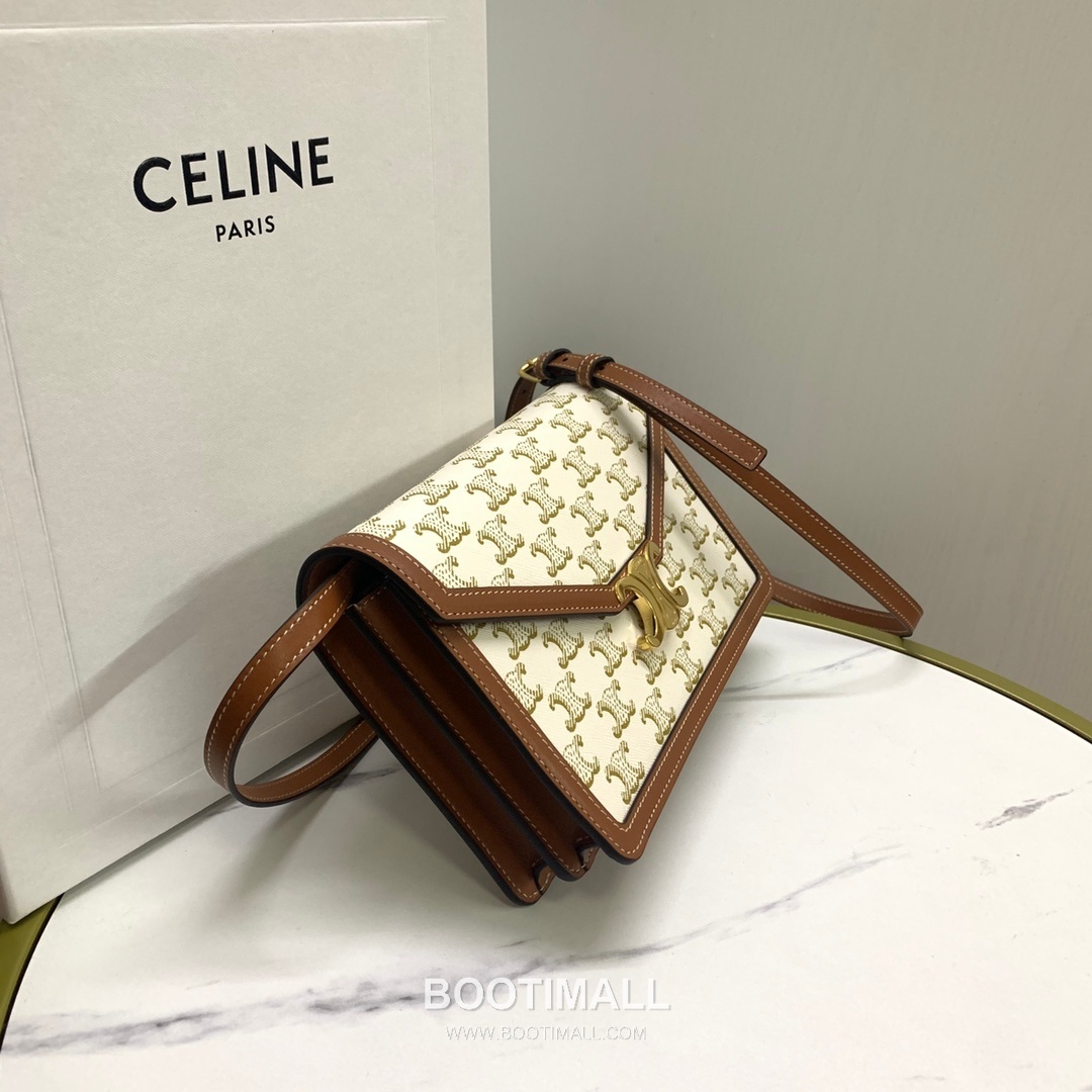 Celine Enveloppe Triomphe Canvas Leather Flap Shoulder Bag CL113322 셀린느 엔벨로프 트리옴프 캔버스 레더 플랩 숄더백 22cm 3