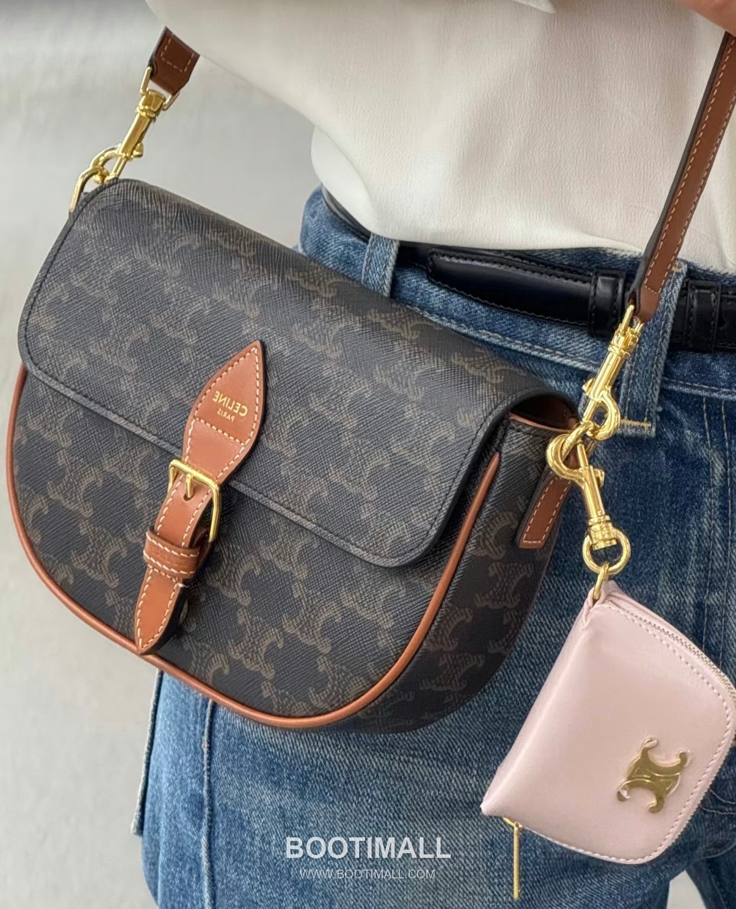 Celine Folco Triomphe Canvas Leather Shoulder Bag 122652 셀린느 폴코 트리옴프 캔버스 레더 숄더 크로스백 20cm 1