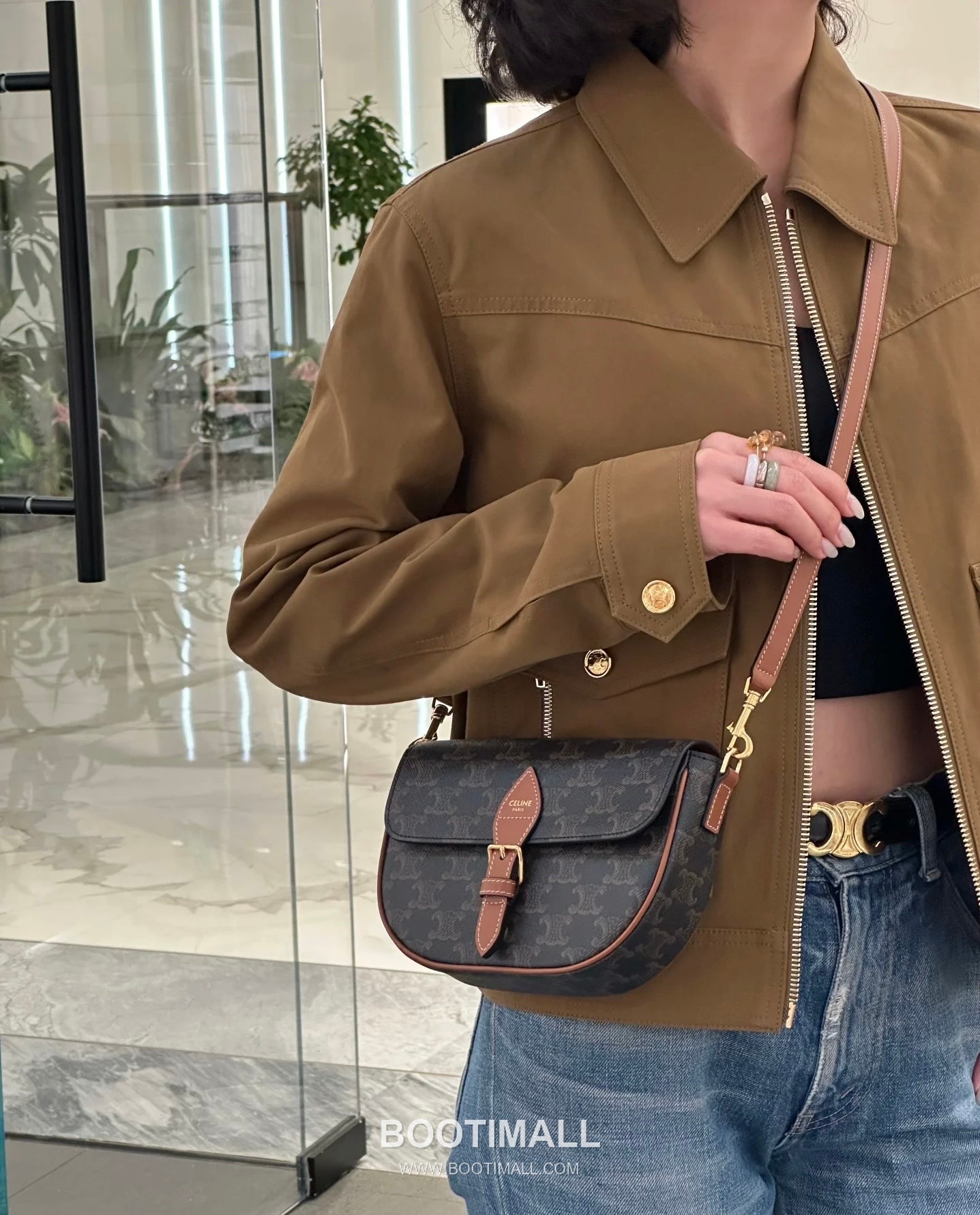 Celine Folco Triomphe Canvas Leather Shoulder Bag 122652 셀린느 폴코 트리옴프 캔버스 레더 숄더 크로스백 20cm 4