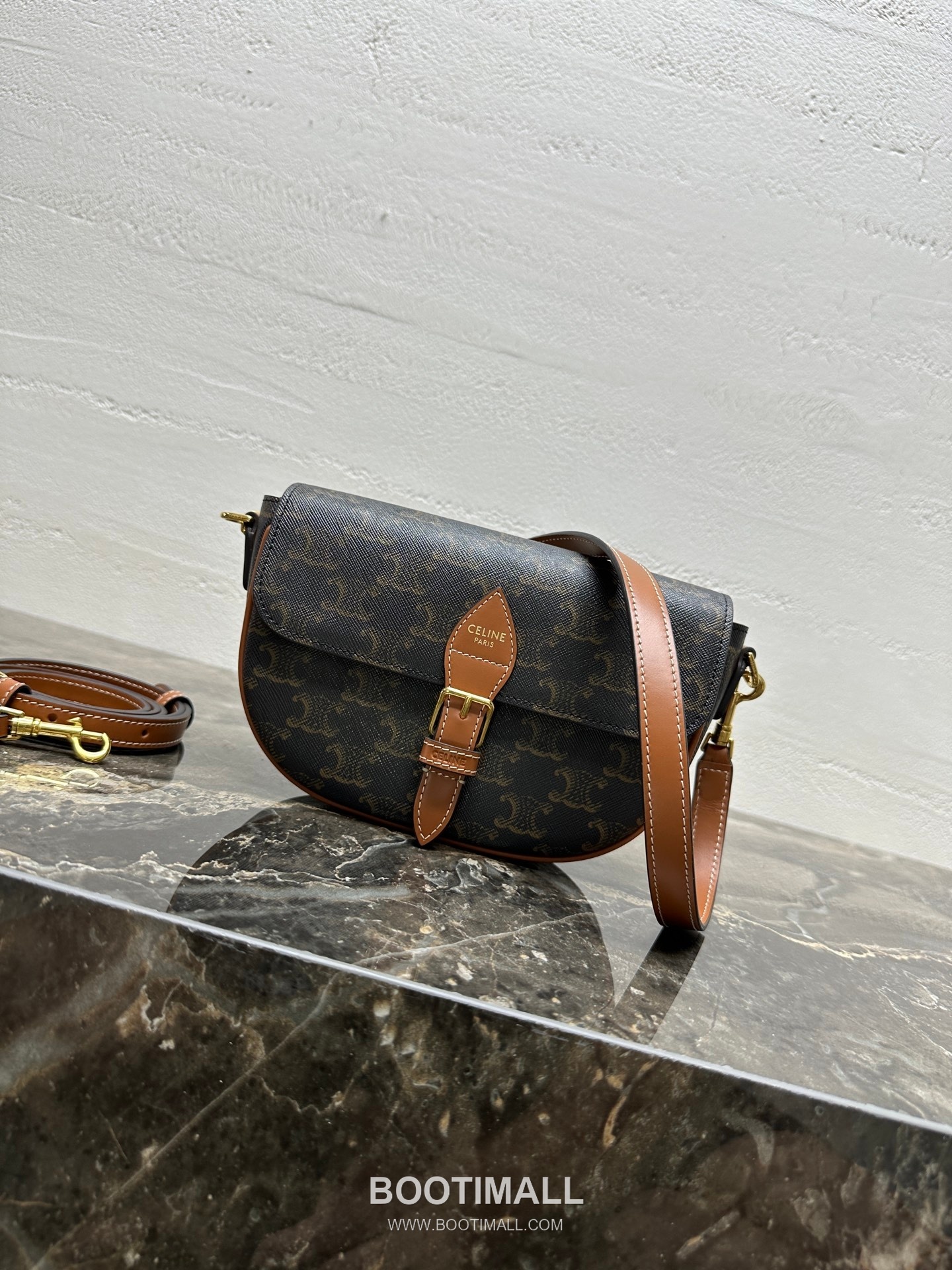 Celine Folco Triomphe Canvas Leather Shoulder Bag 122652 셀린느 폴코 트리옴프 캔버스 레더 숄더 크로스백 20cm 12