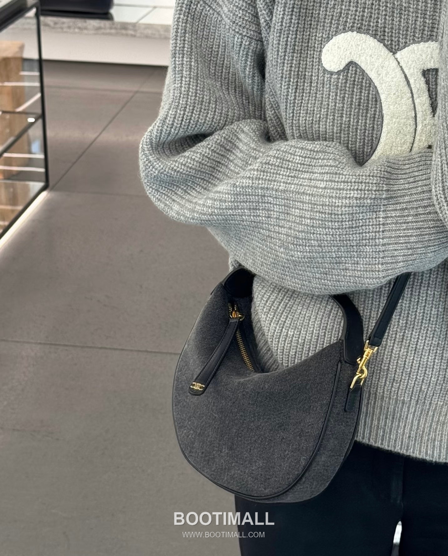 Celine Teen Lulu Denim Calfskin Leather Top Handle Shoulder Bag 120723 셀린느 틴 룰루 데님 카프스킨 탑핸들 숄더 크로스백 24cm 3