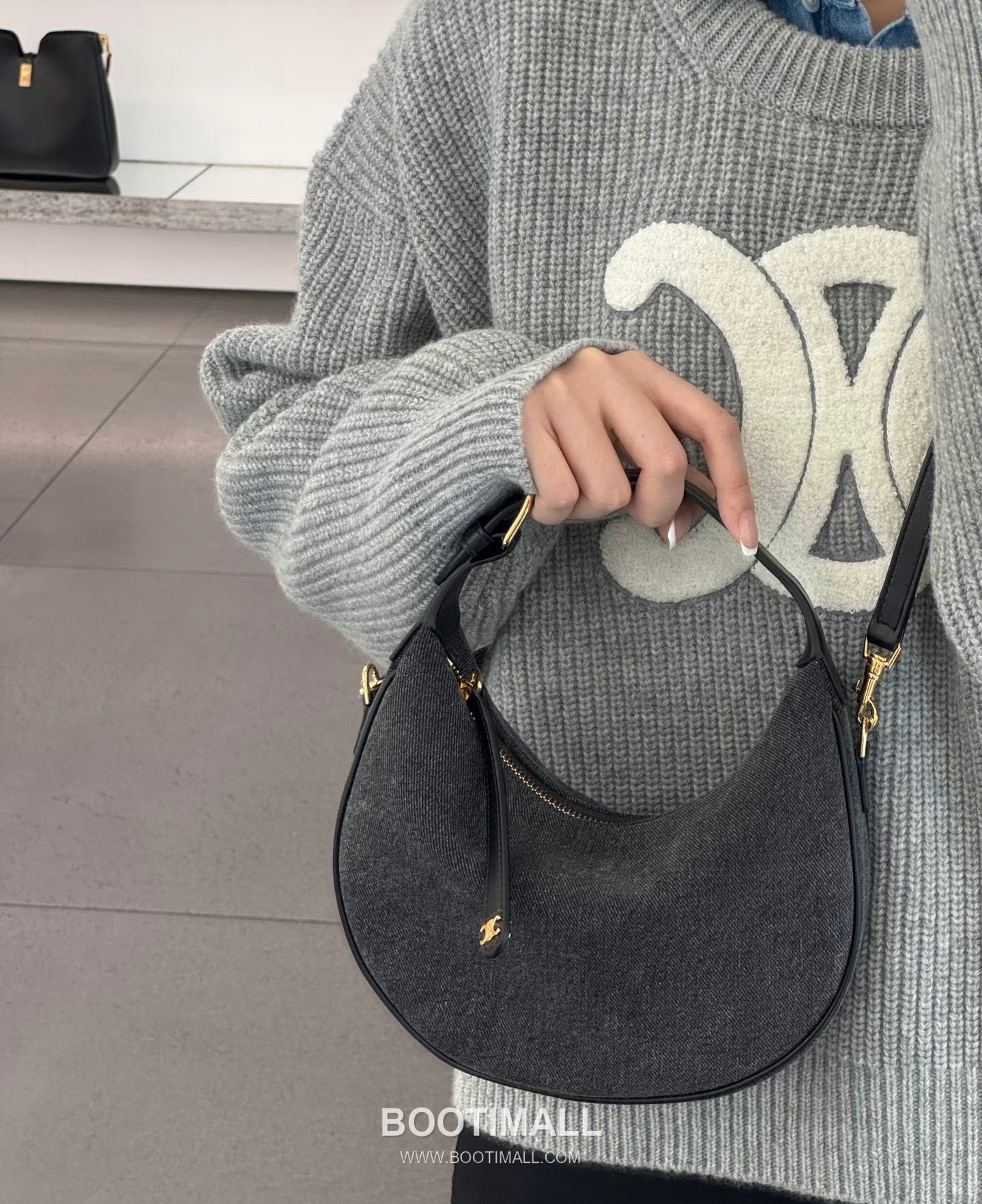 Celine Teen Lulu Denim Calfskin Leather Top Handle Shoulder Bag 120723 셀린느 틴 룰루 데님 카프스킨 탑핸들 숄더 크로스백 24cm 7