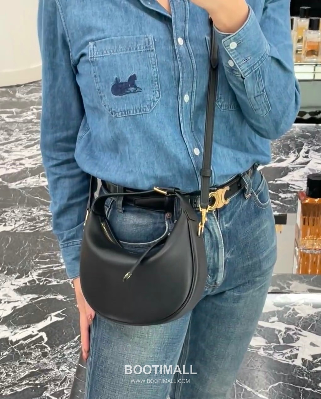 Celine Teen Lulu Grained Calfskin Leather Top Handle Shoulder Bag 120723 셀린느 틴 룰루 그레인 카프스킨 탑핸들 숄더 크로스백 24cm 4